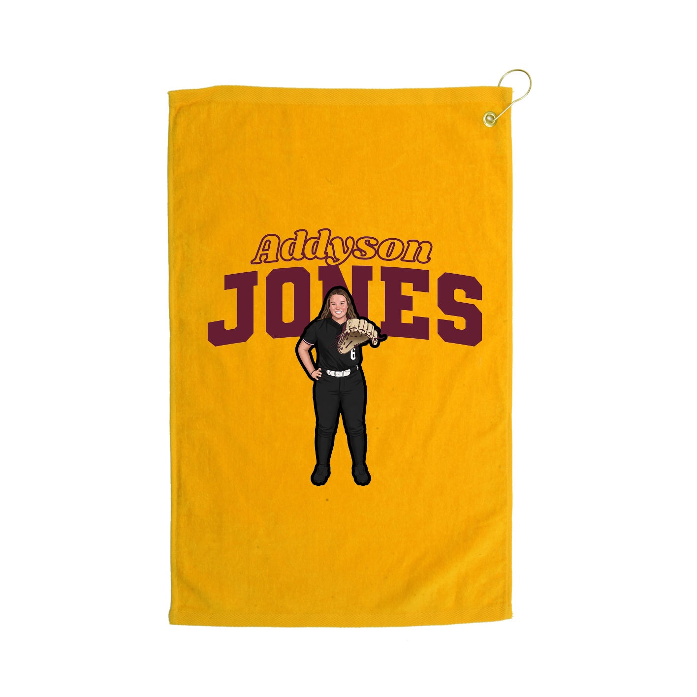 Golf Towel — Name Arch in Gold