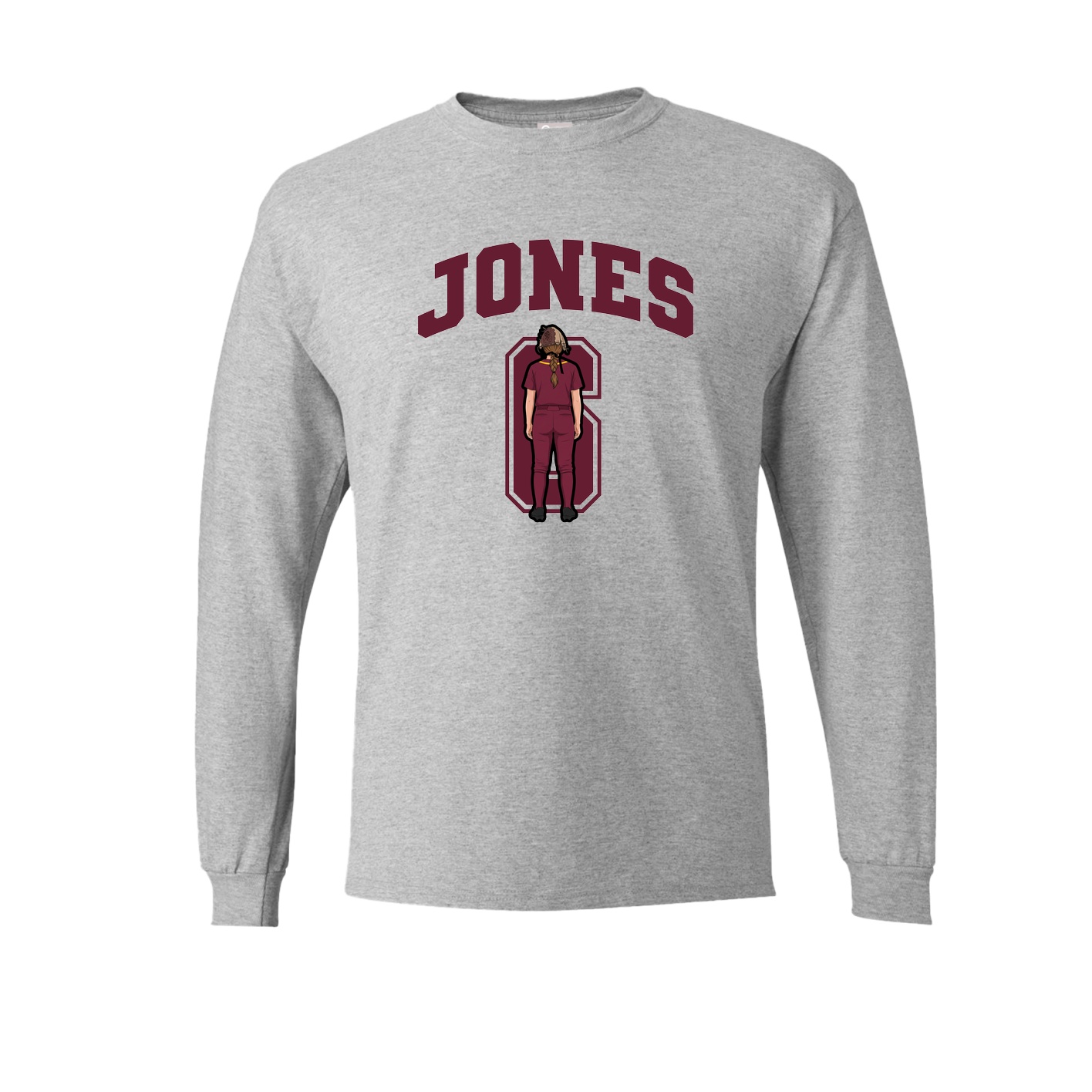 Long Sleeve Tee — Number in Grey