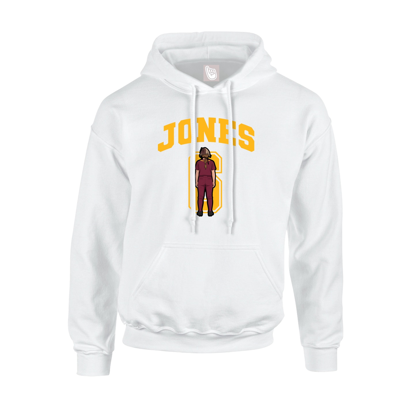 Hoodie — Number in White