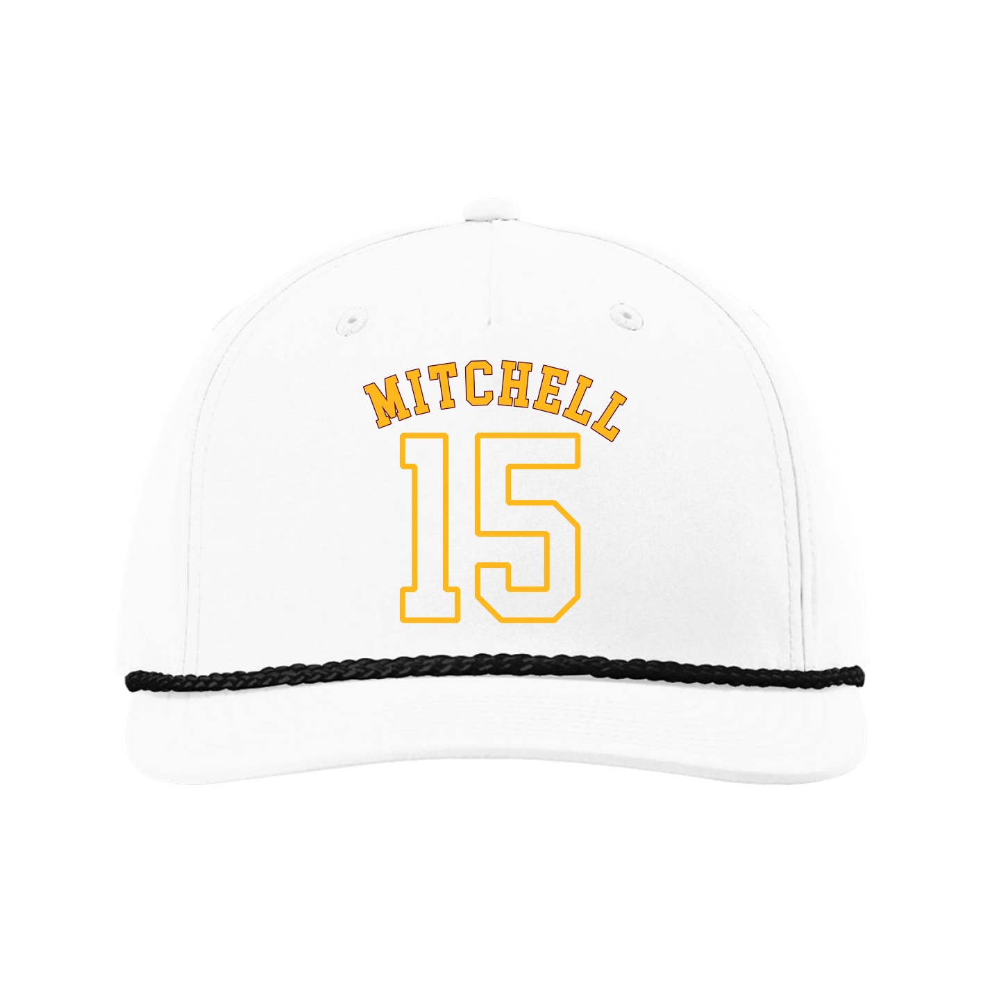 Five-Panel Classic Rope Cap — Shirsey Arch in White