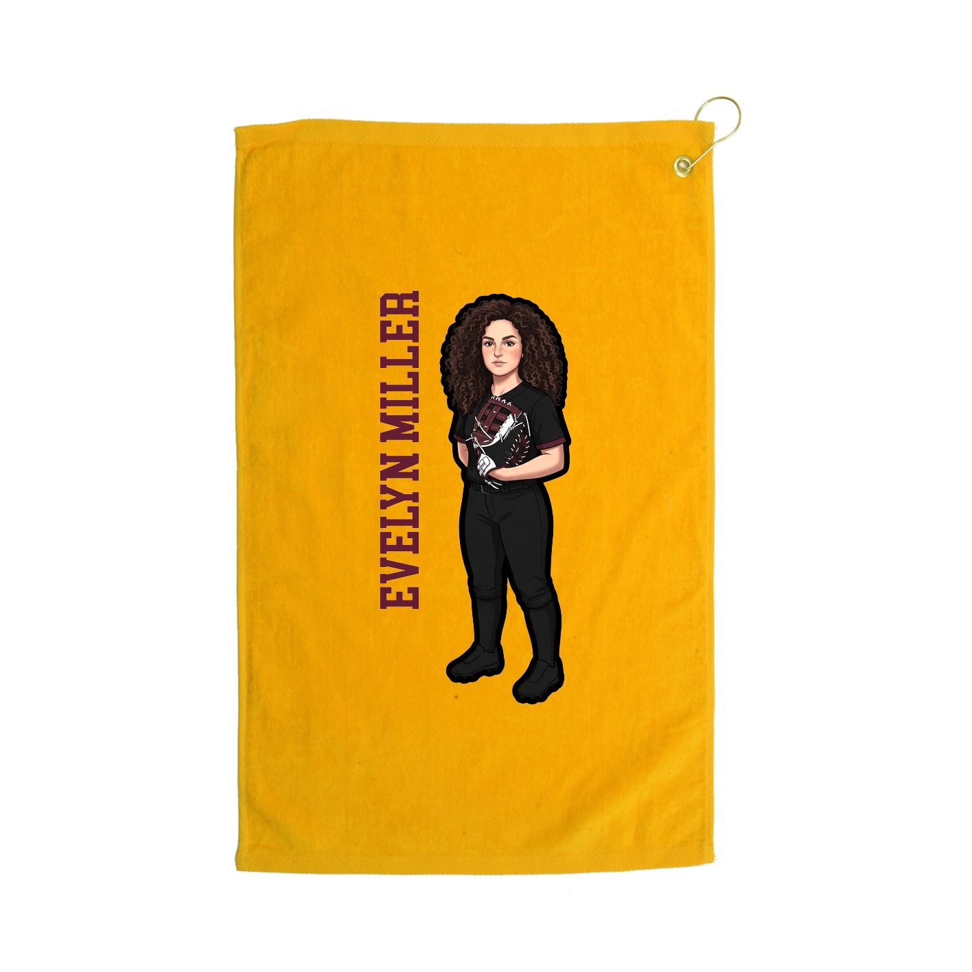 Golf Towel — Name Vertical in Gold