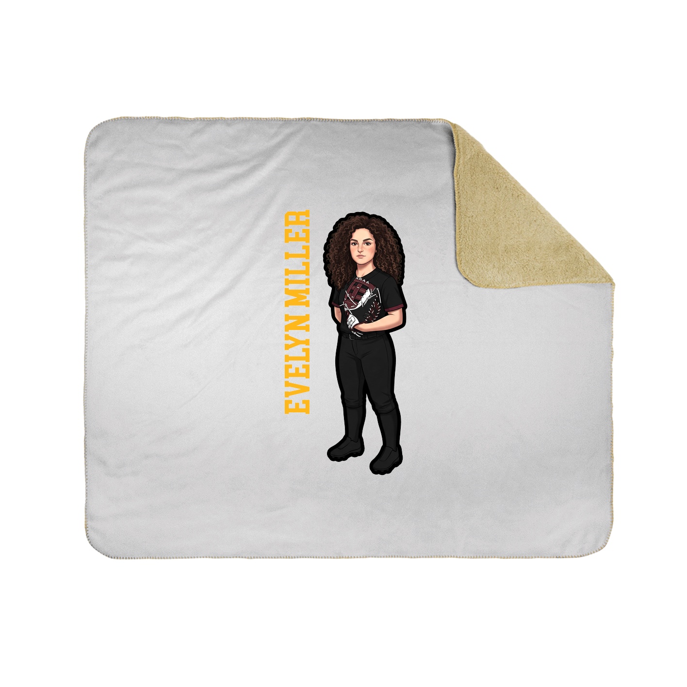 Throw Blanket — Name Vertical in White