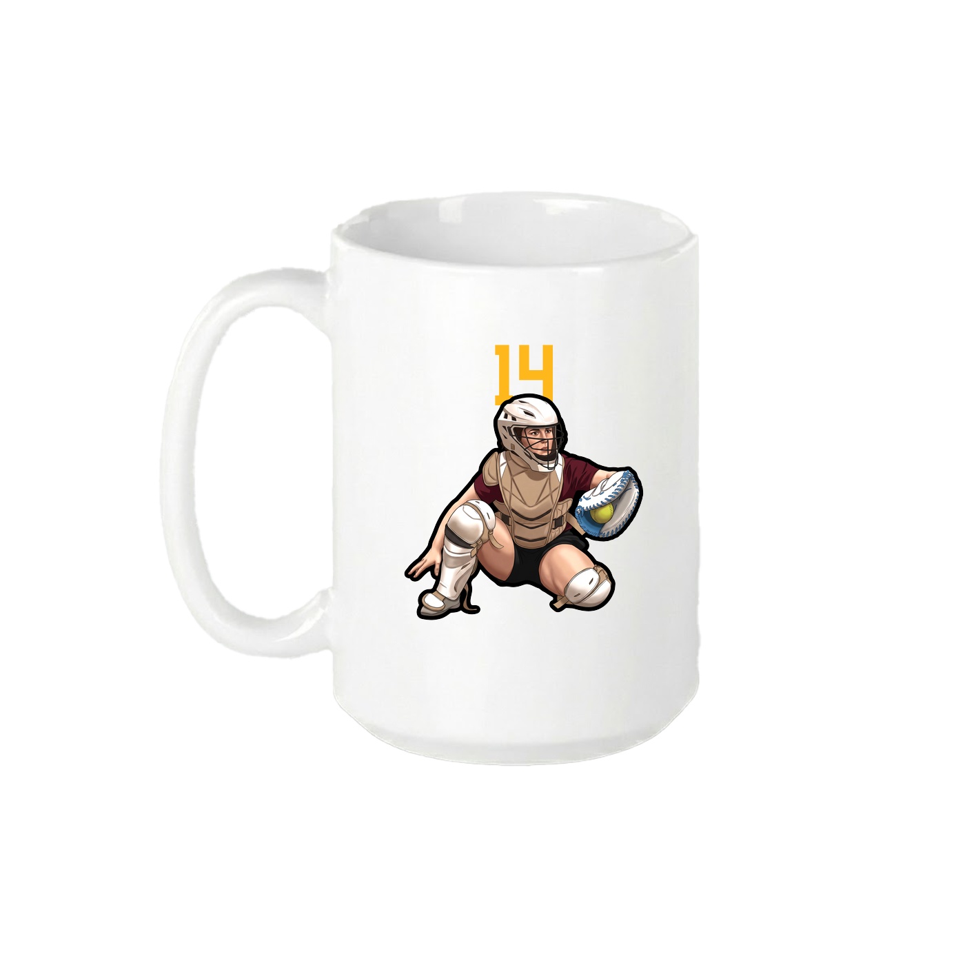 15oz Coffee Mug — Number Top in White