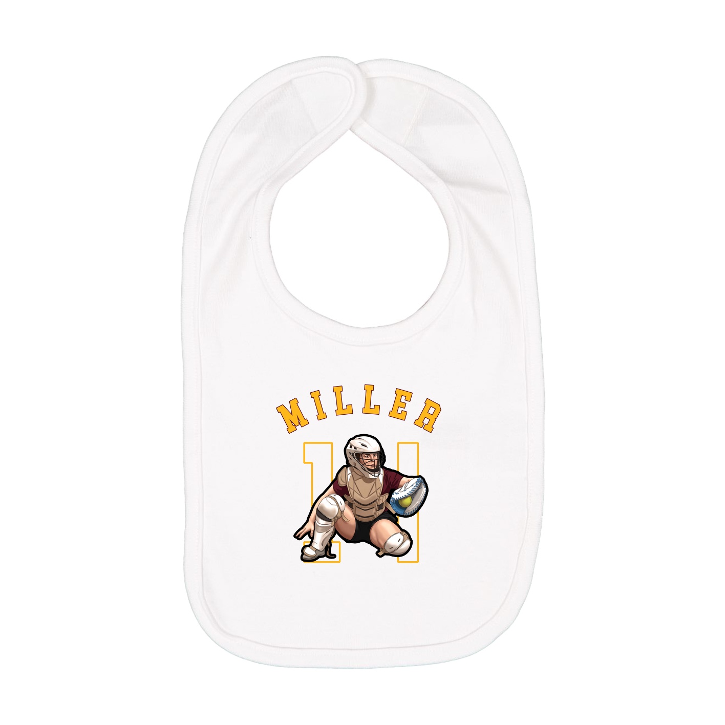 Infant Bib — Shirsey Arch in White