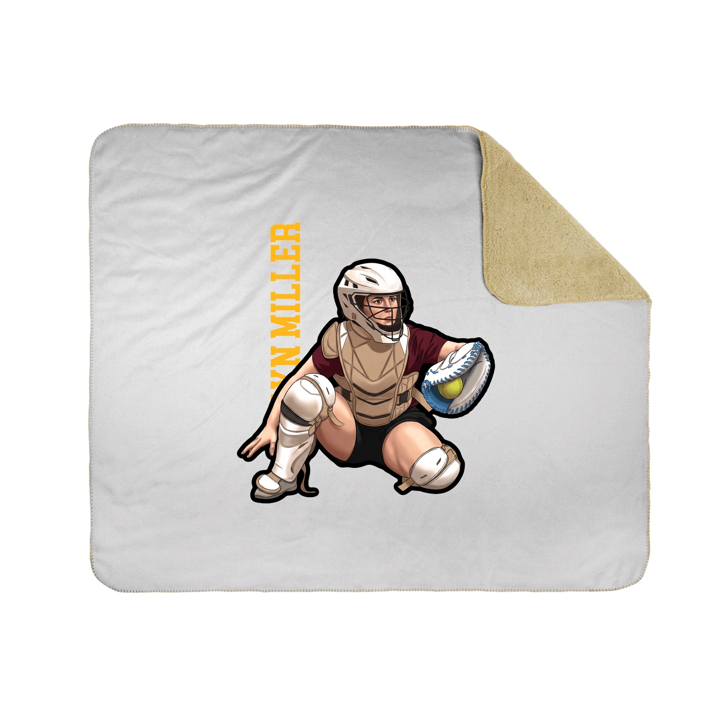Throw Blanket — Name Vertical in White