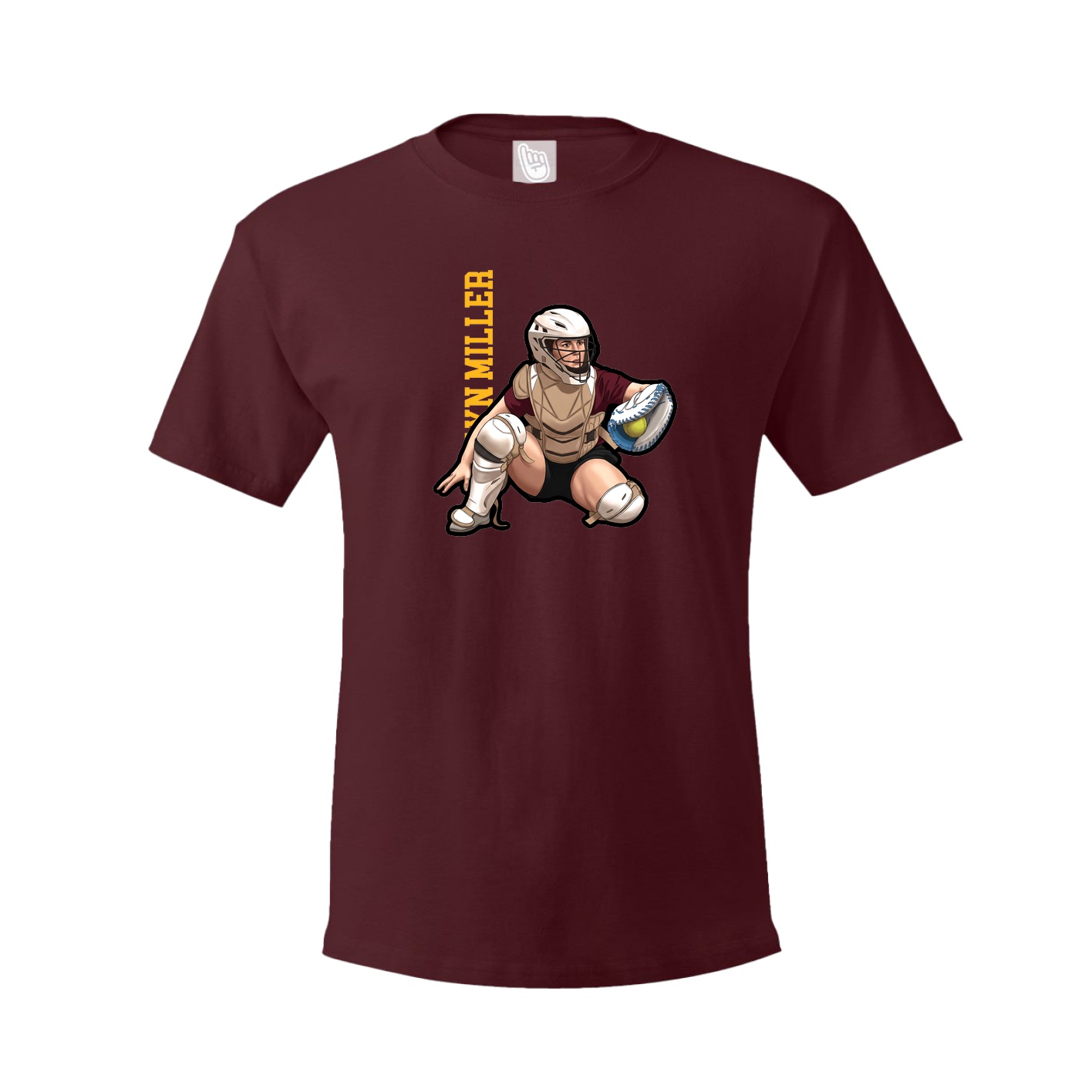 Tee — Name Vertical in Maroon