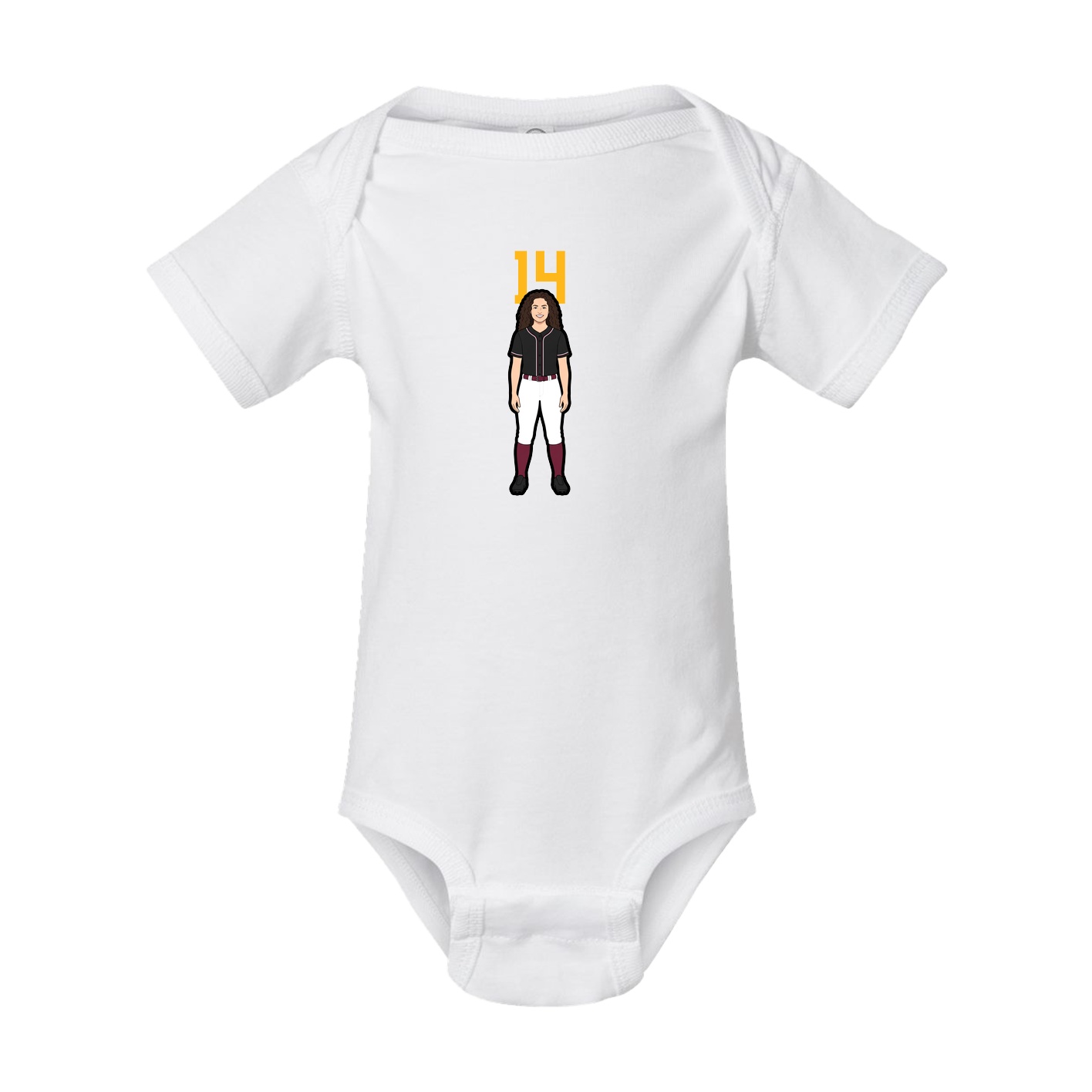 Baby Onesie — Number Top in White