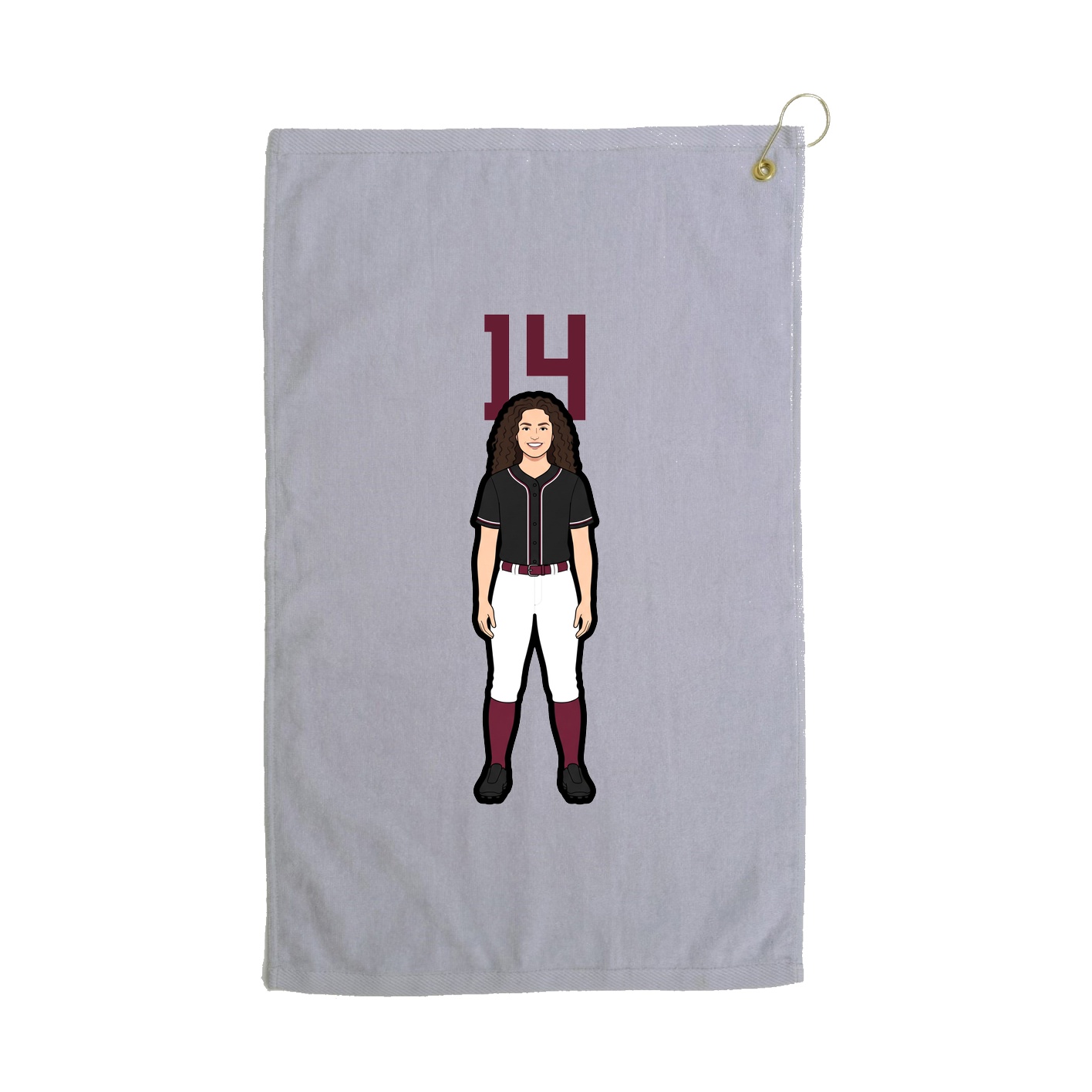 Golf Towel — Number Top in Grey
