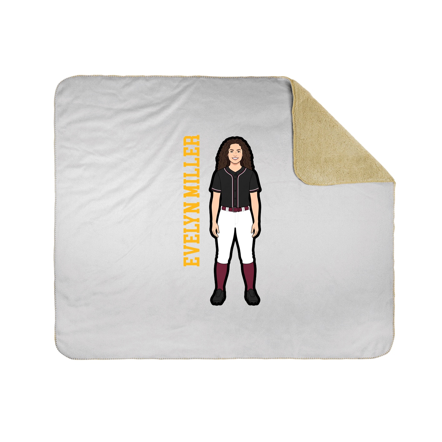 Throw Blanket — Name Vertical in White