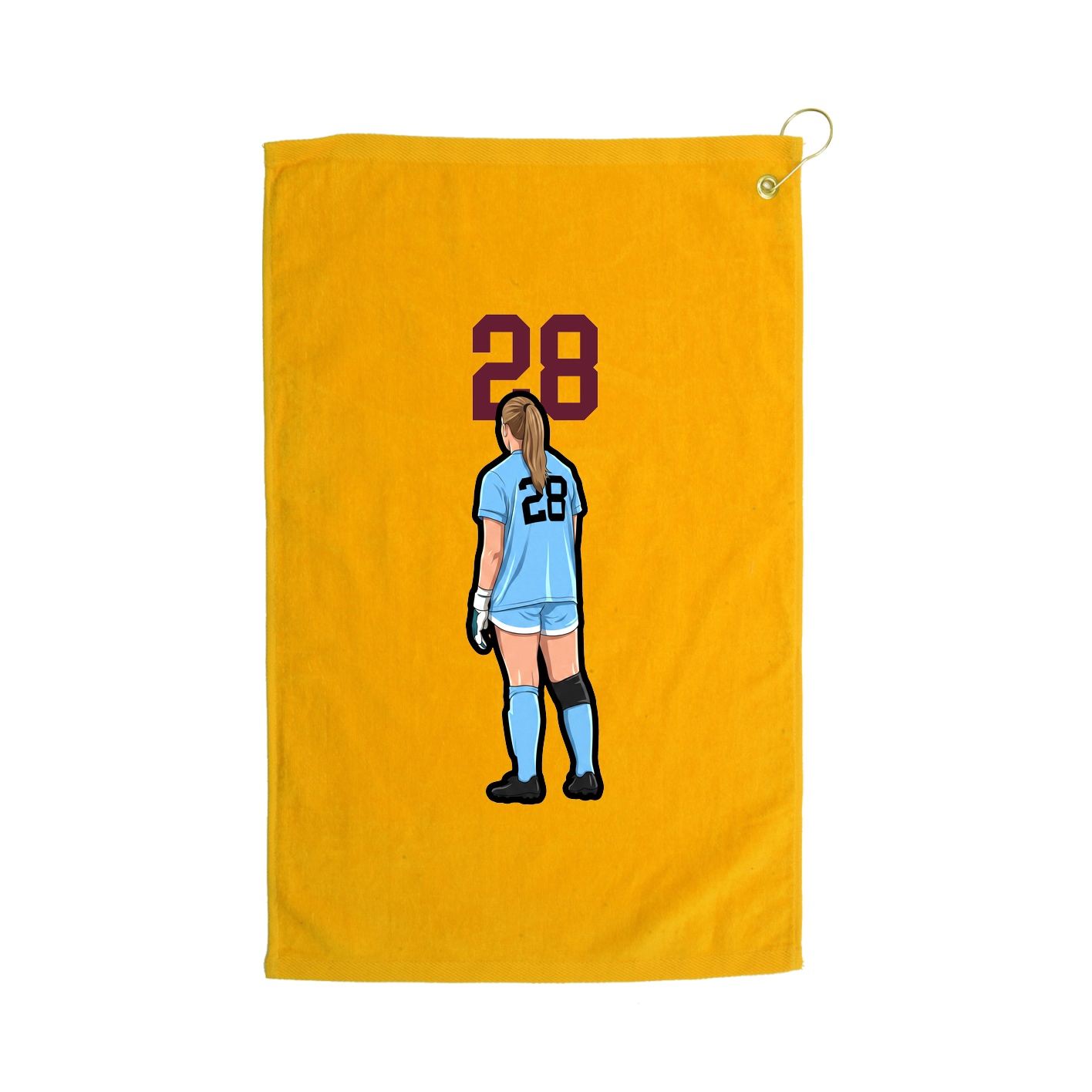 Golf Towel — Number Top in Gold