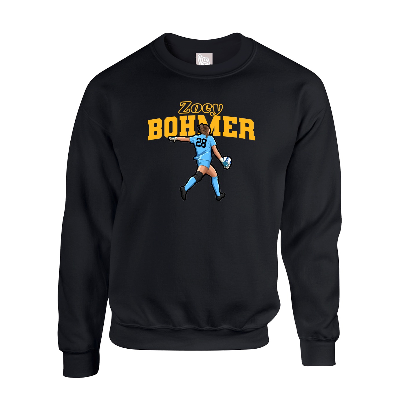 Fleece Crew — Name Arch in Black