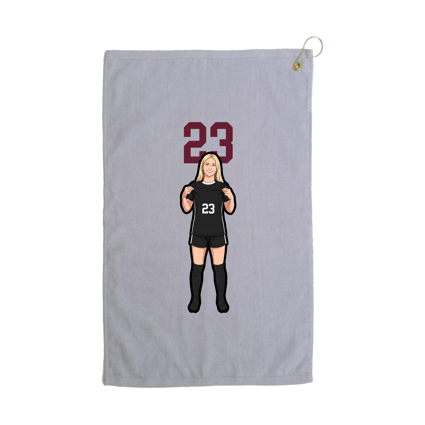 Golf Towel — Number Top in Grey