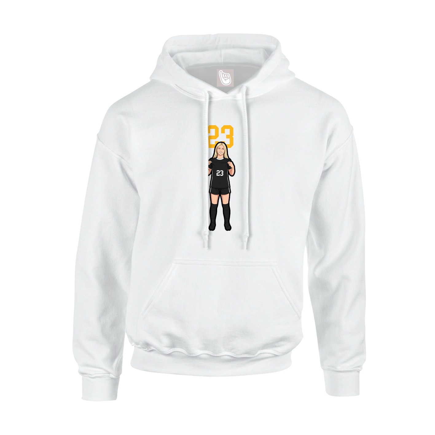 Hoodie — Number Top in White