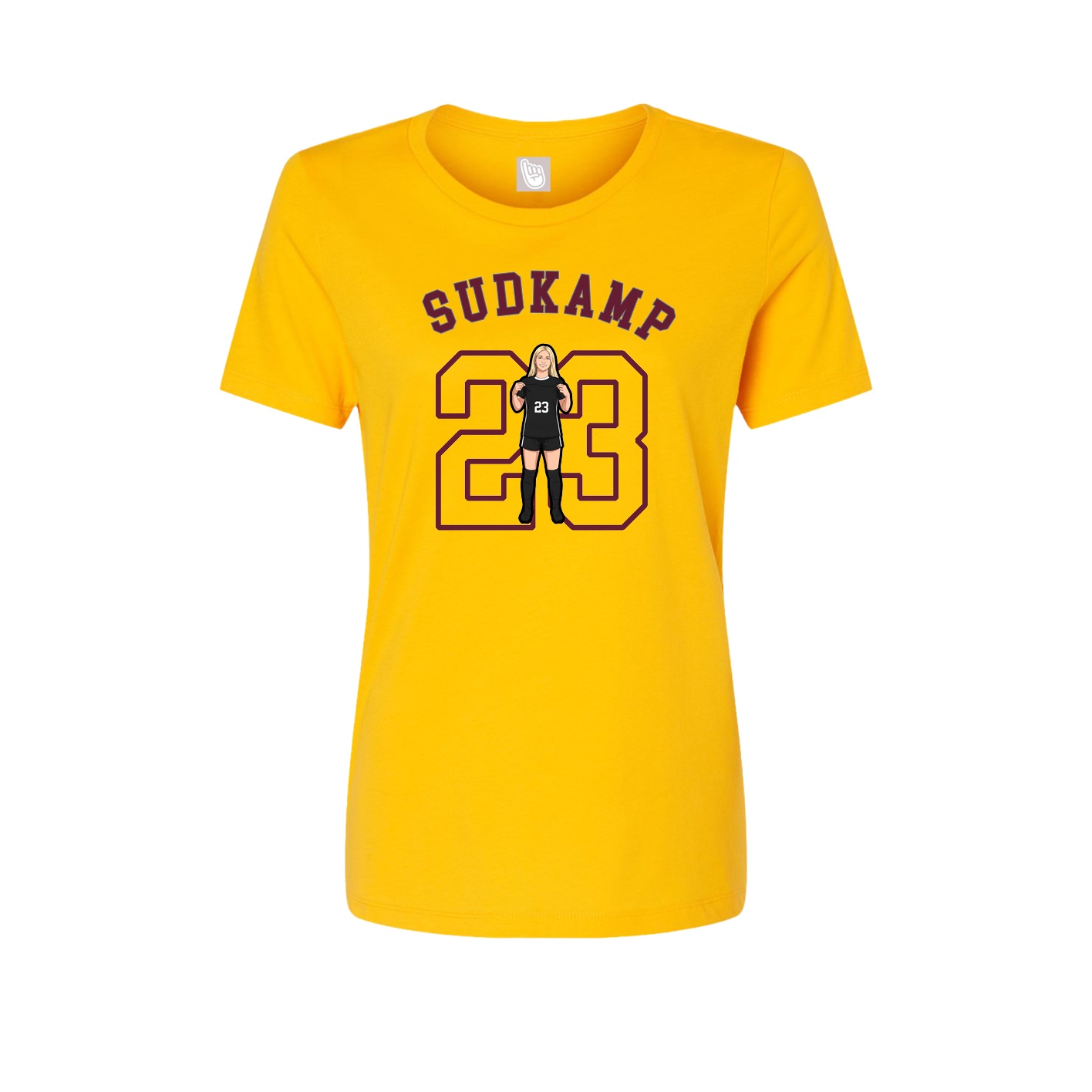 Fitted Women's Tee — Shirsey Arch in Gold