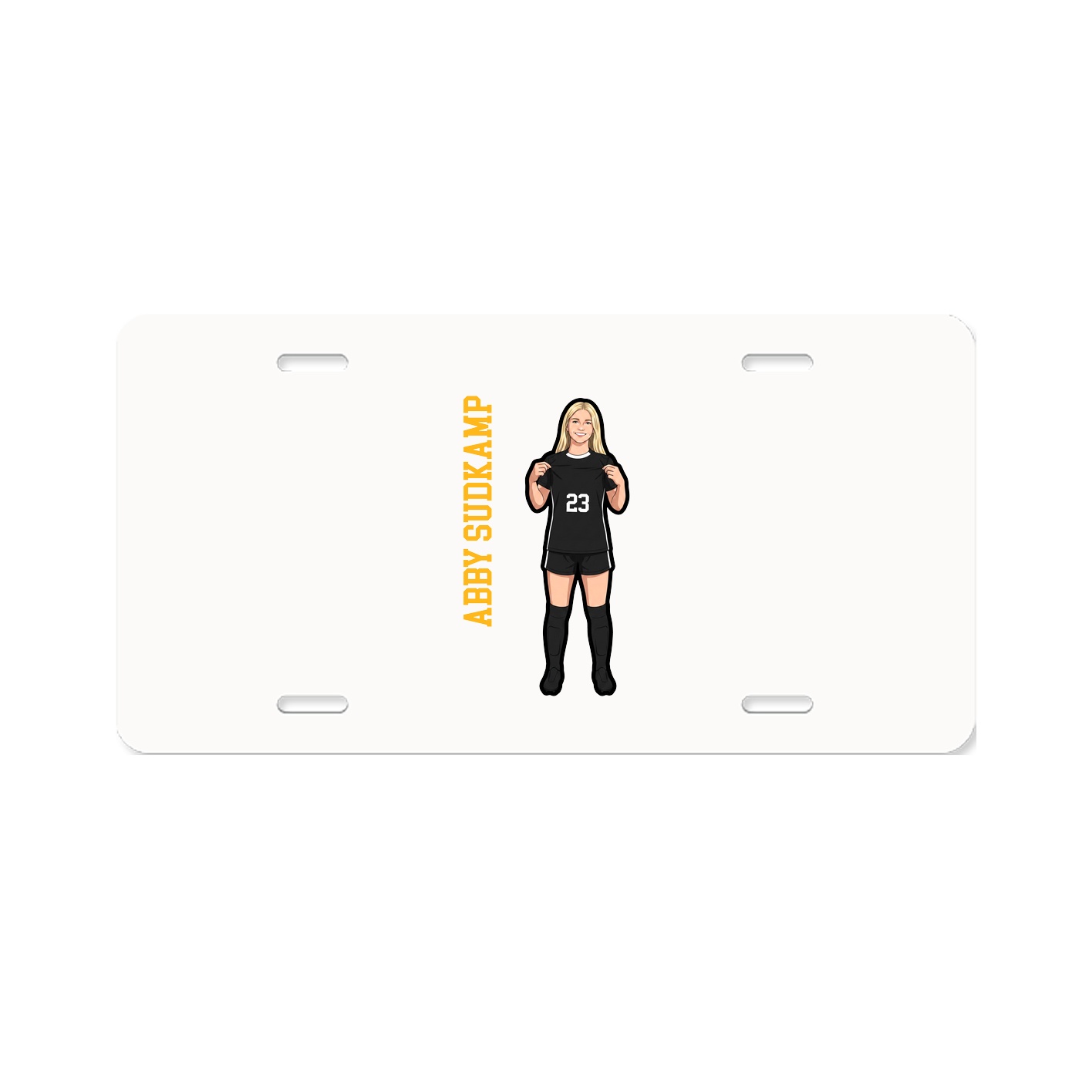 License Plate — Name Vertical in Classic