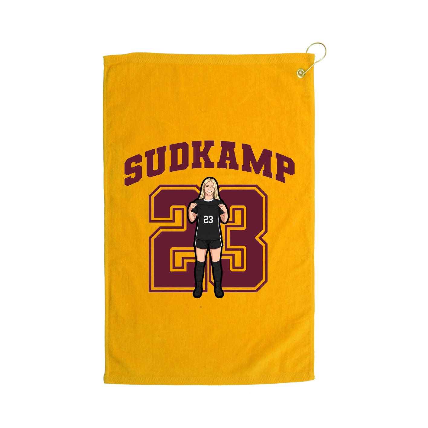 Golf Towel — Number in Gold