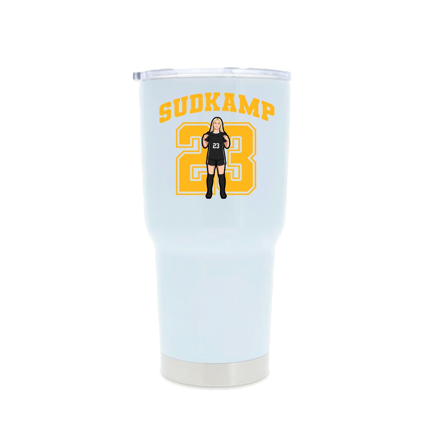 30oz Stainless Steel Tumbler — Number in White