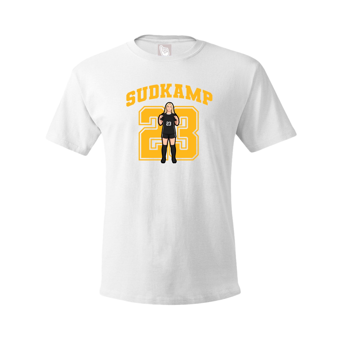 Youth Tee — Number in White