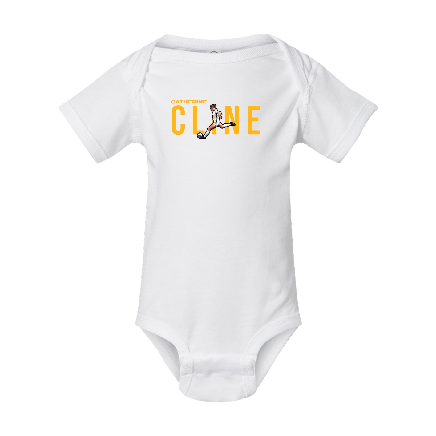 Baby Onesie — Player Name in White