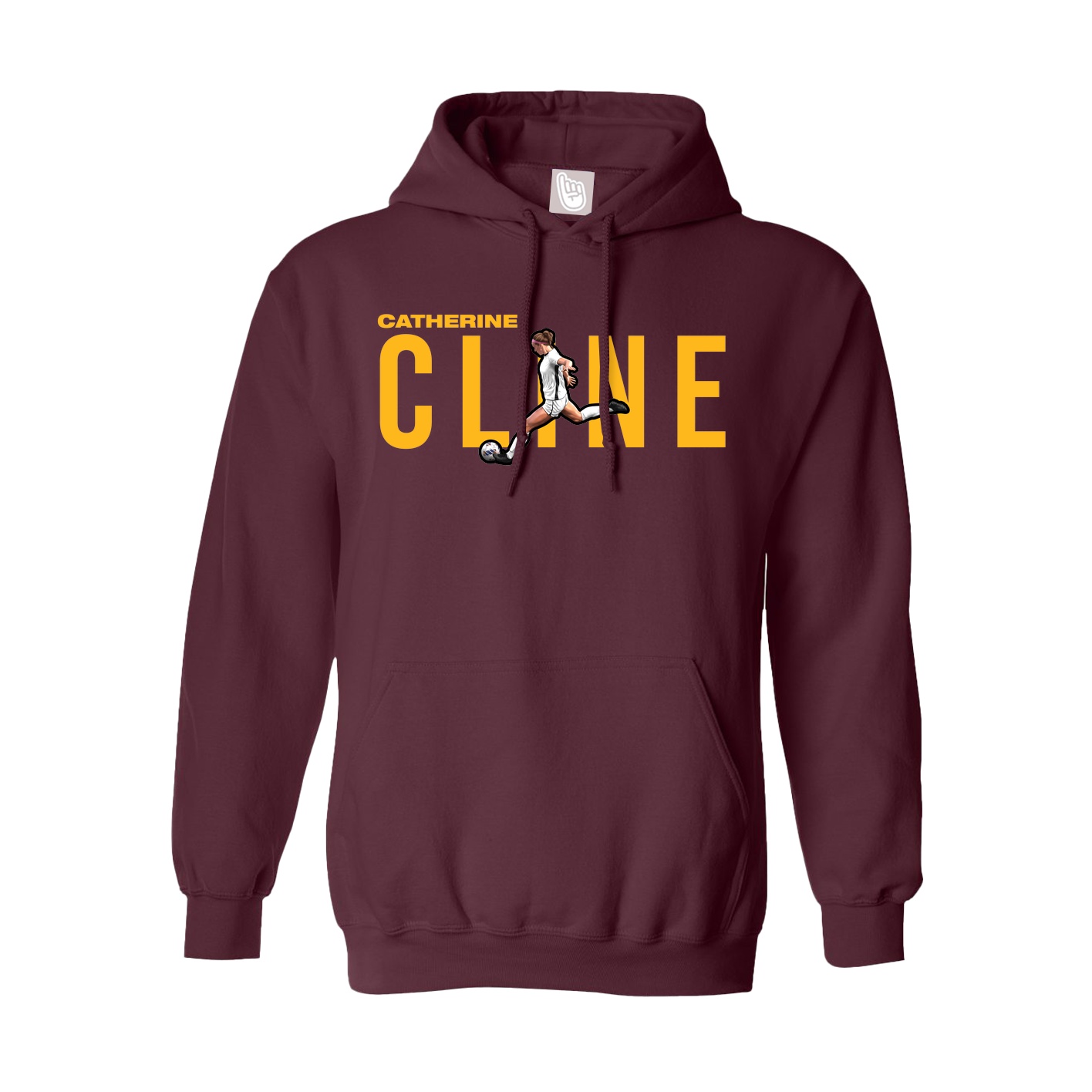 Youth Hoodie — Player Name in Maroon