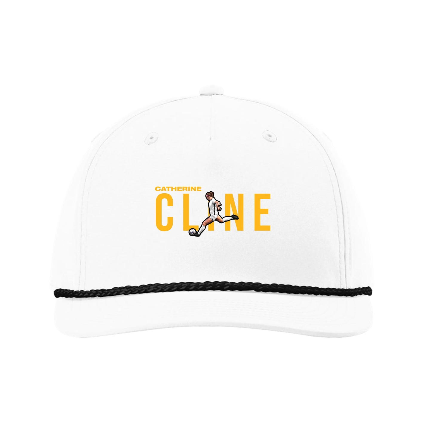 Five-Panel Classic Rope Cap — Player Name in White