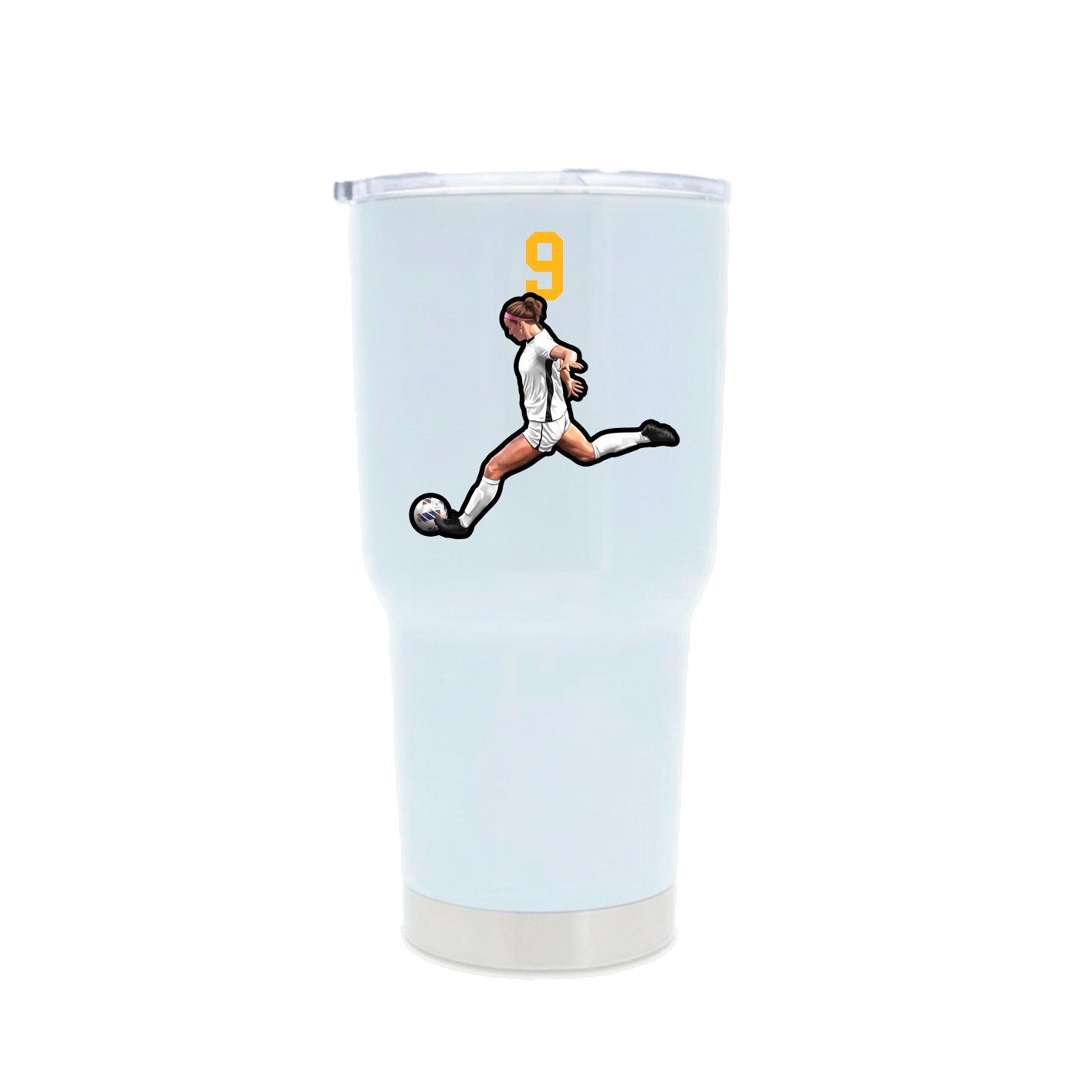 30oz Stainless Steel Tumbler — Number Top in White