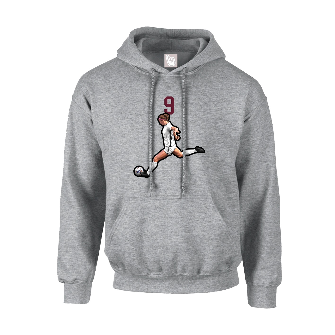 Hoodie — Number Top in Grey