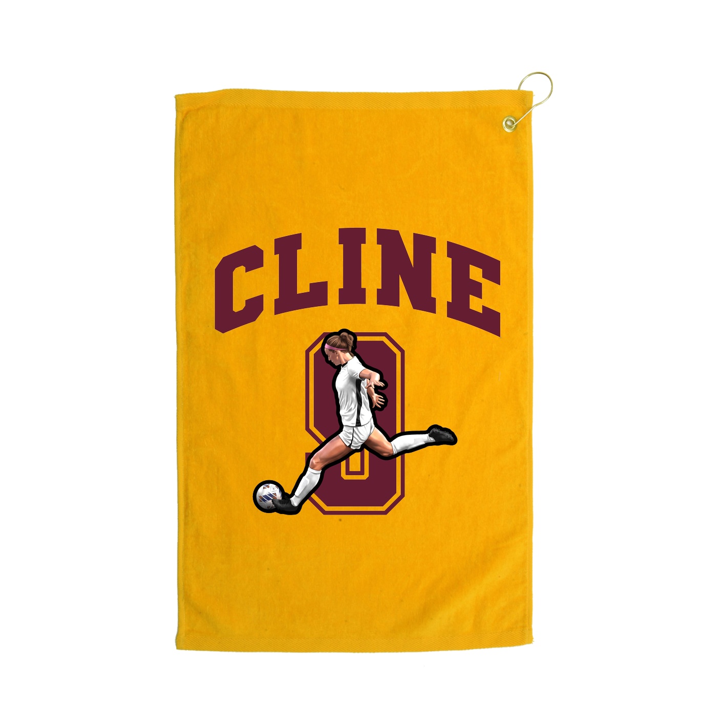 Golf Towel — Number in Gold