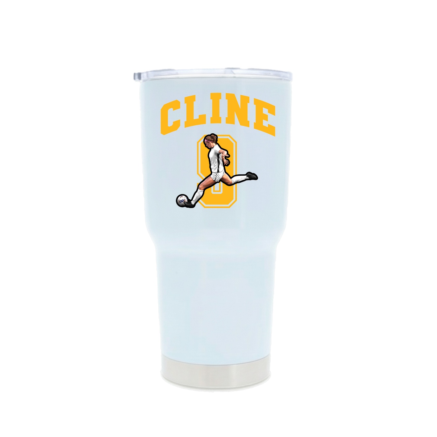 30oz Stainless Steel Tumbler — Number in White
