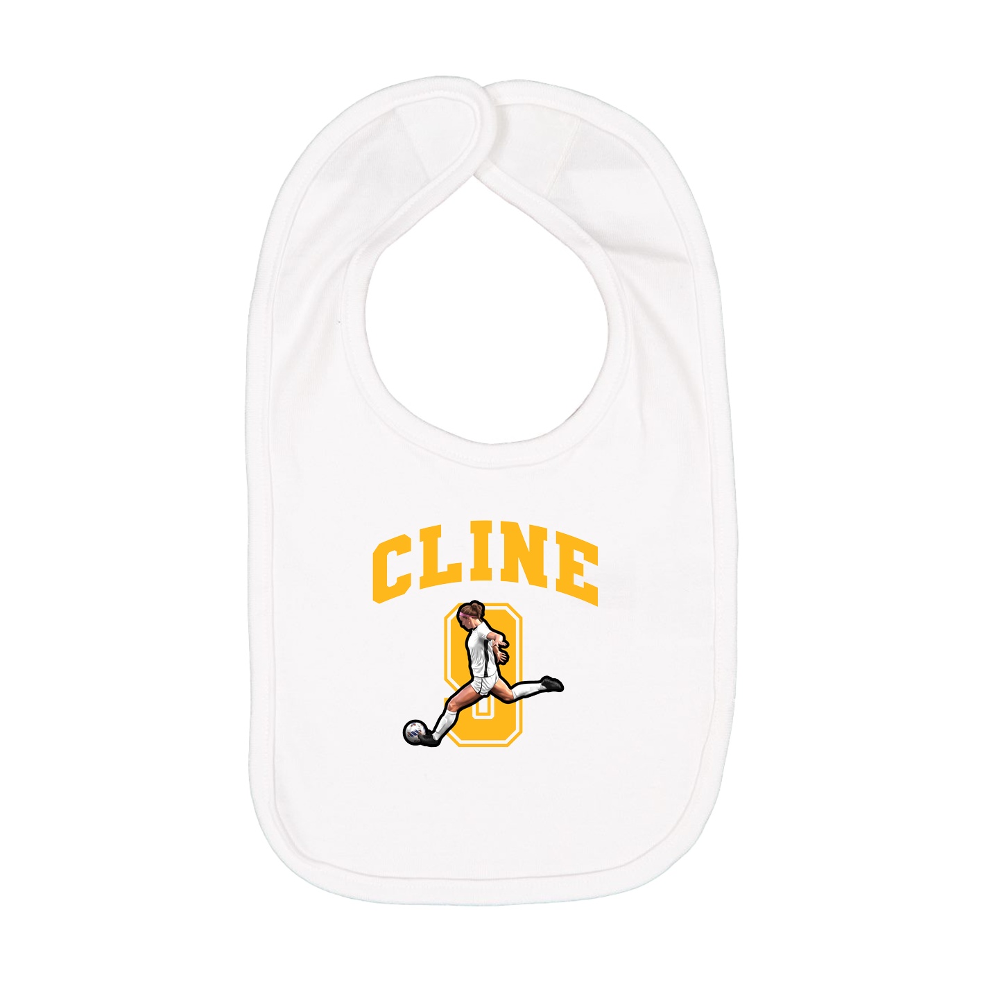 Infant Bib — Number in White