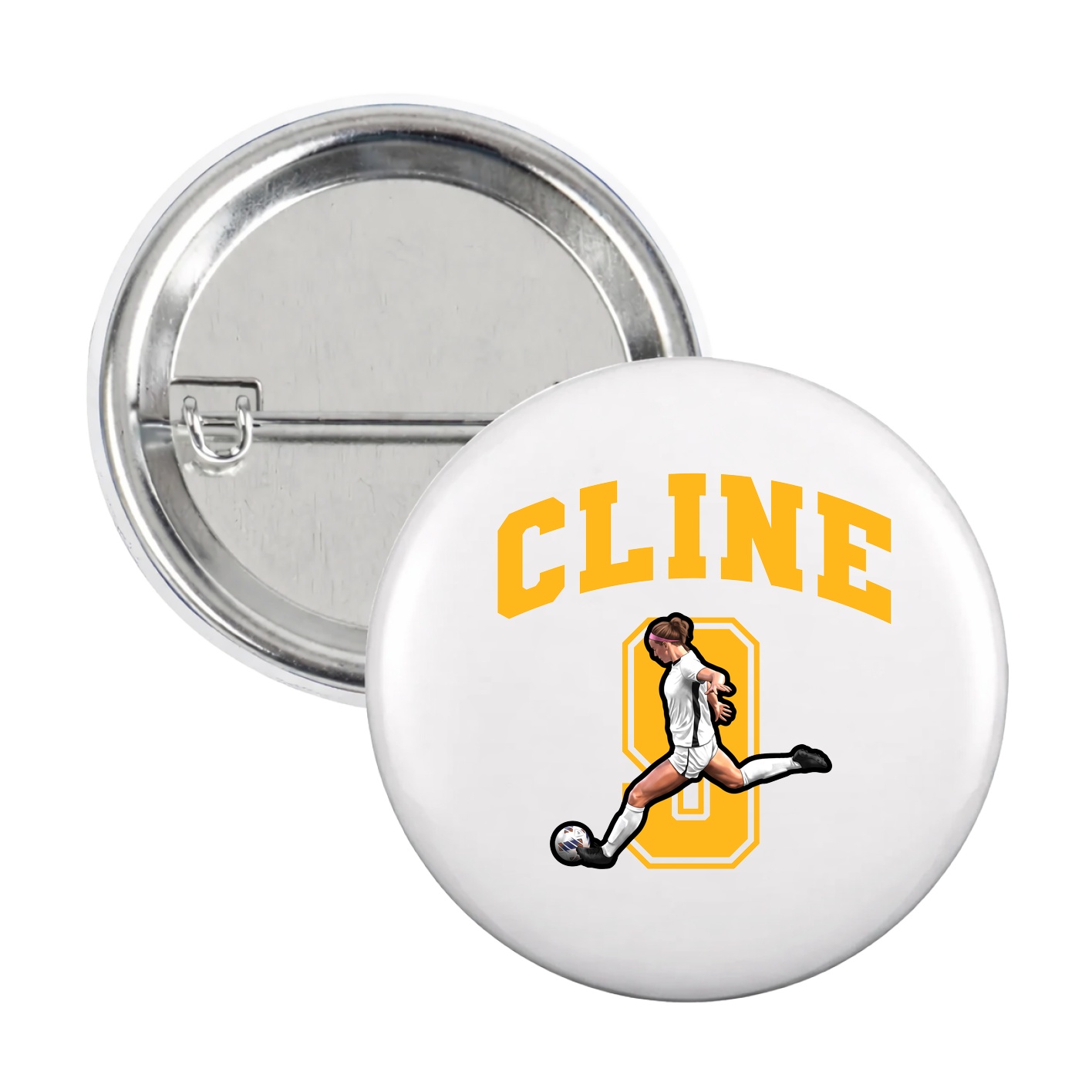 Game Day Button — Number in White
