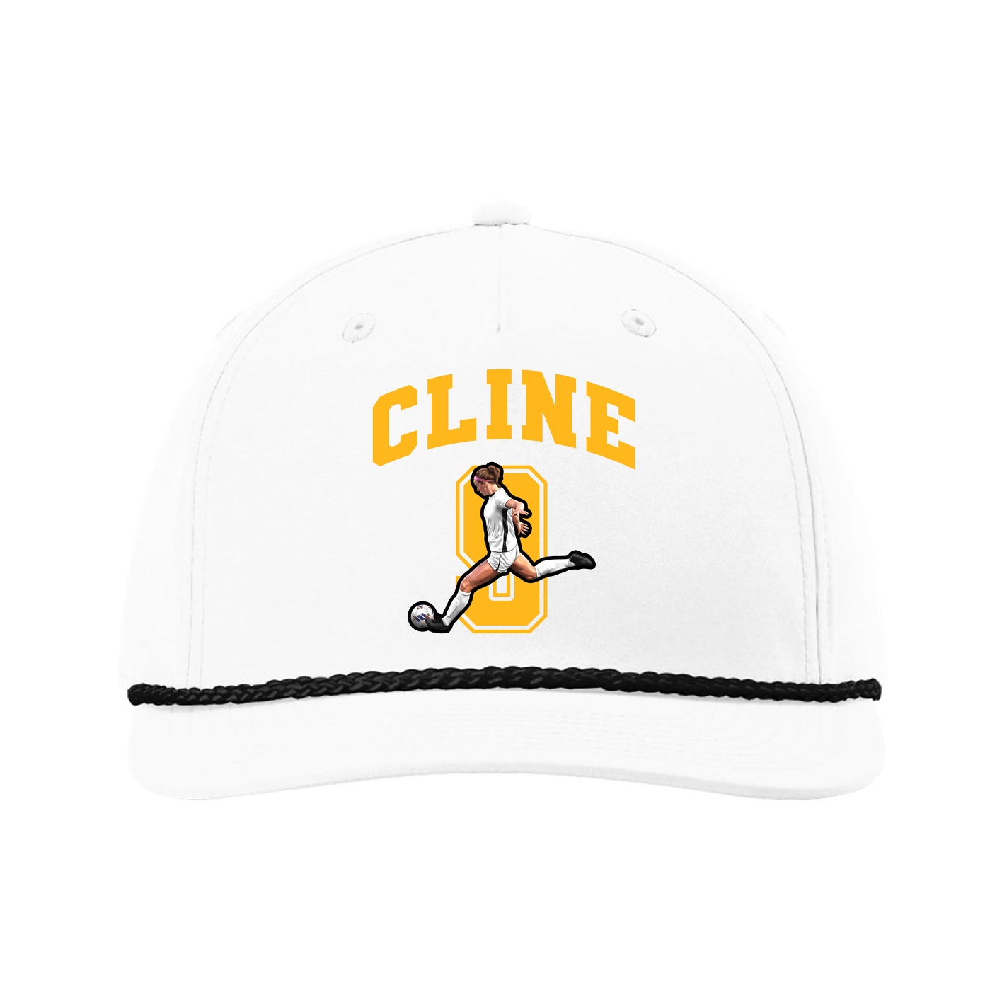 Five-Panel Classic Rope Cap — Number in White
