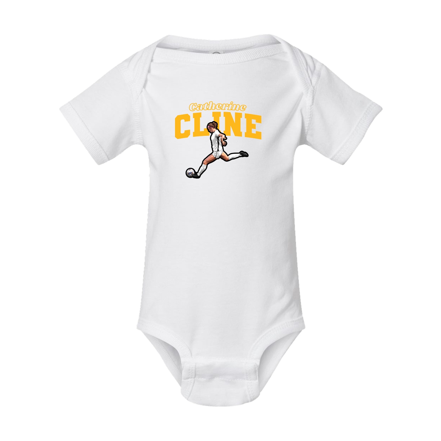 Baby Onesie — Name Arch in White