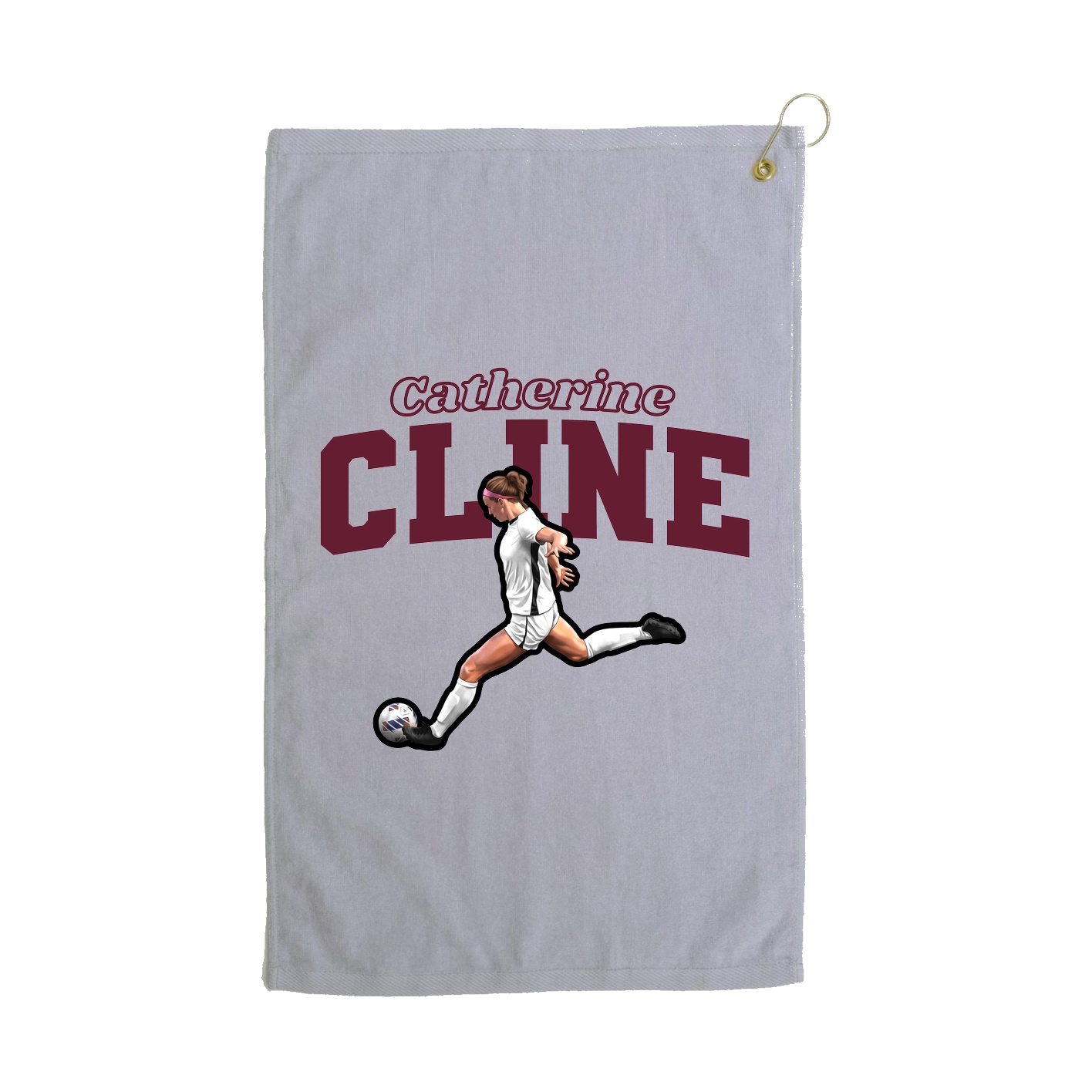 Golf Towel — Name Arch in Grey