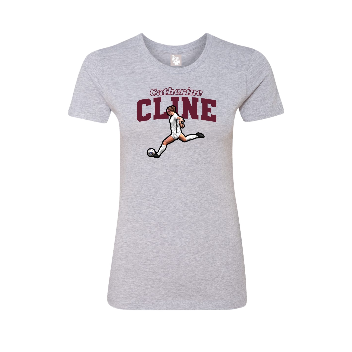 Fitted Women's Tee — Name Arch in Grey