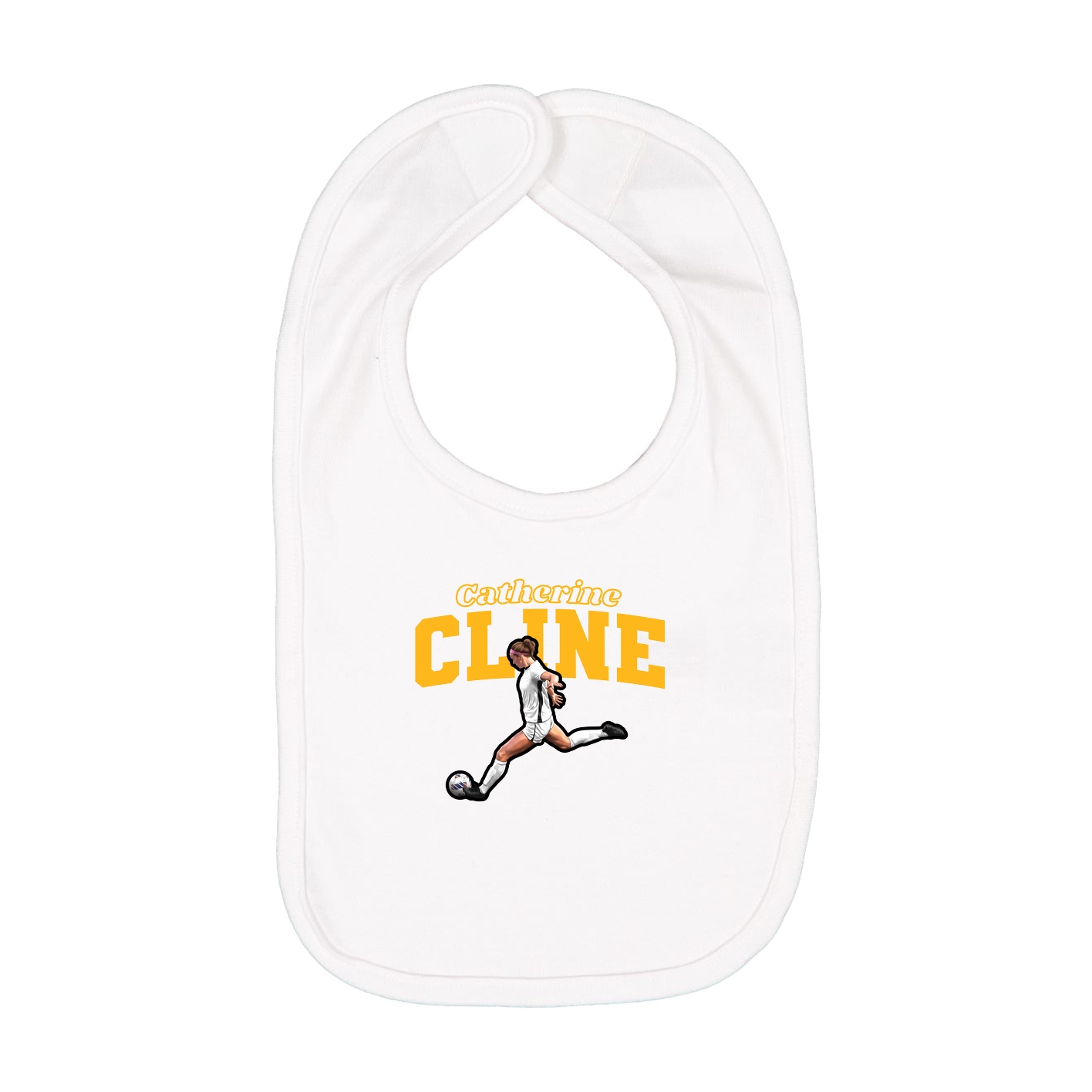 Infant Bib — Name Arch in White