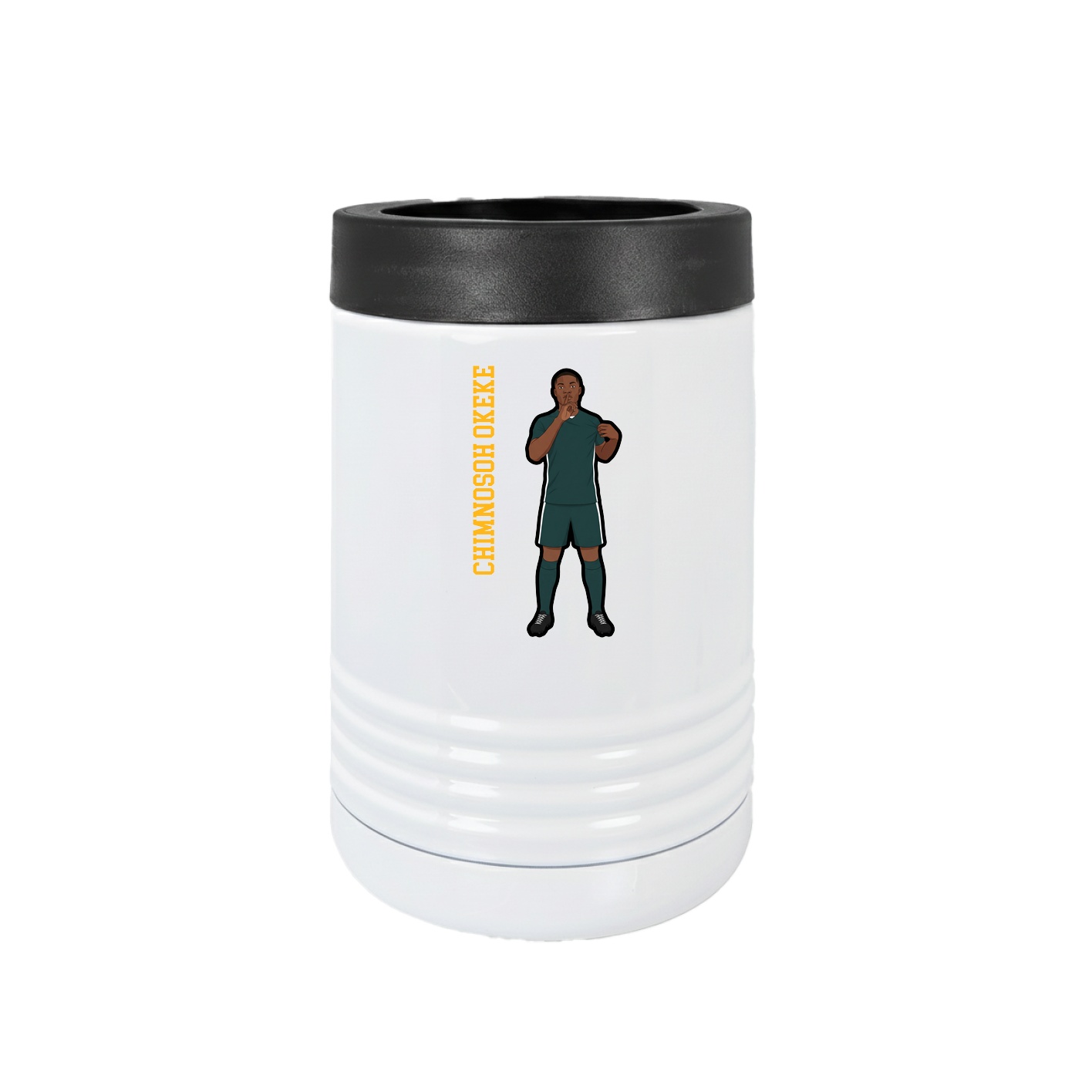 Beverage Holder — Name Vertical in White