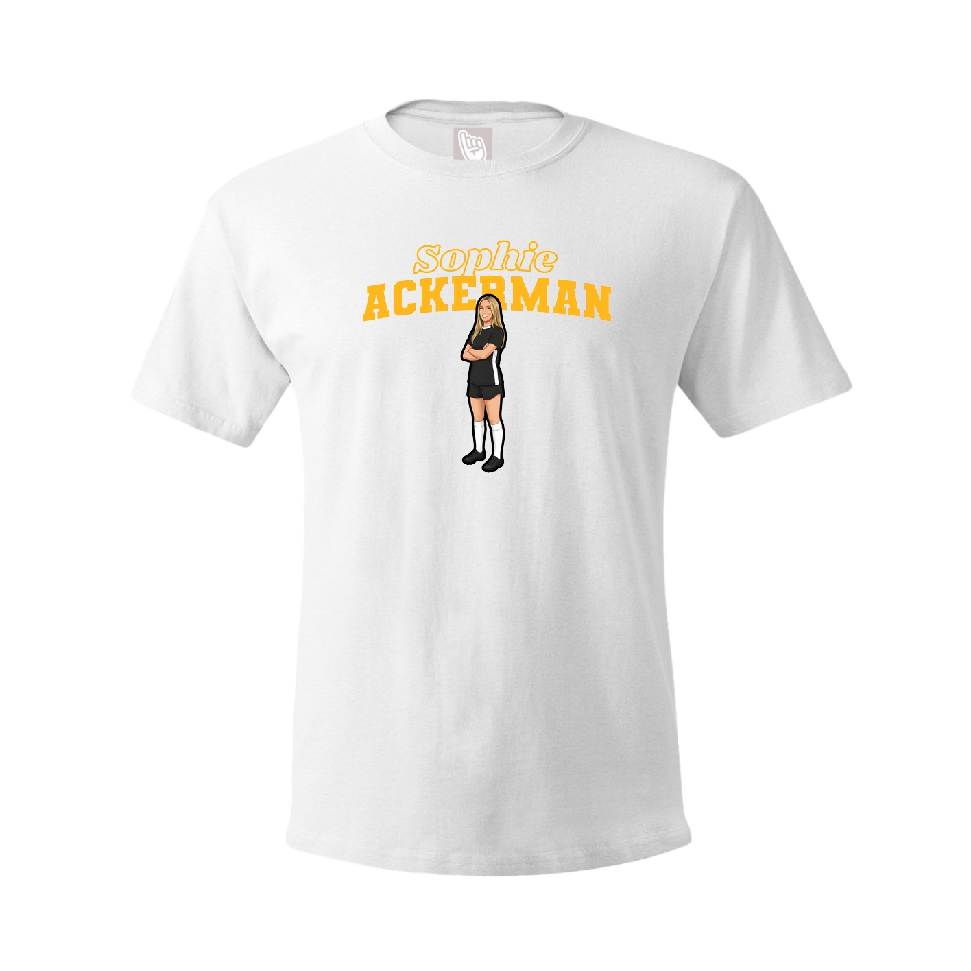 Youth Tee — Name Arch in White