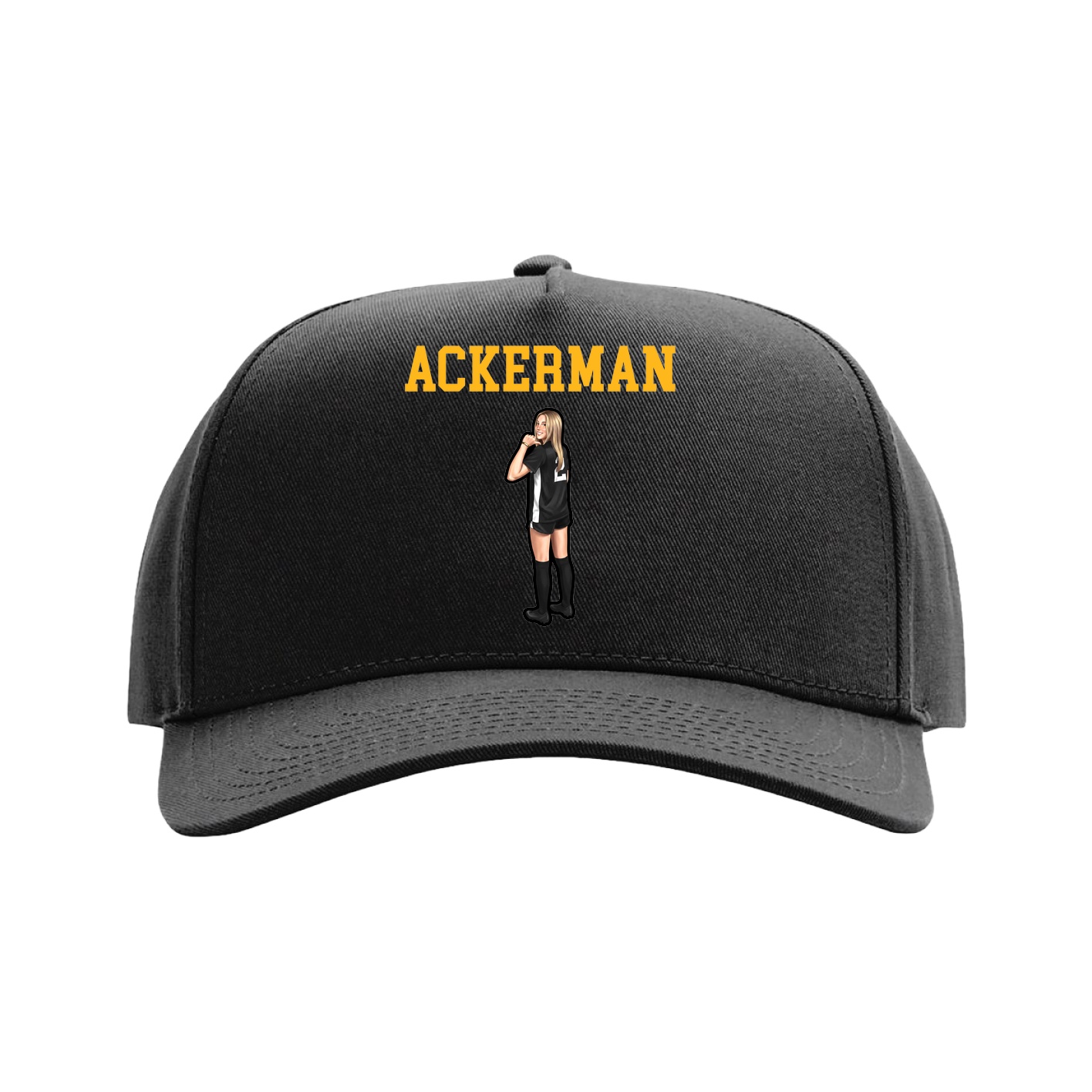 Full Fabric Five-Panel Champ Cap — Shirsey in Black