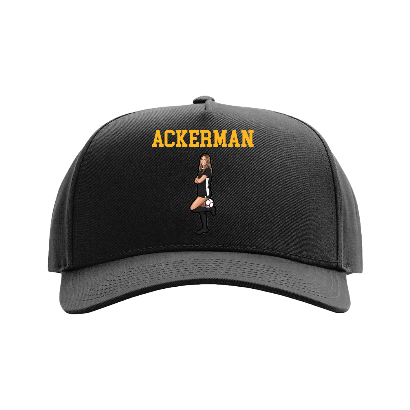 Full Fabric Five-Panel Champ Cap — Shirsey in Black