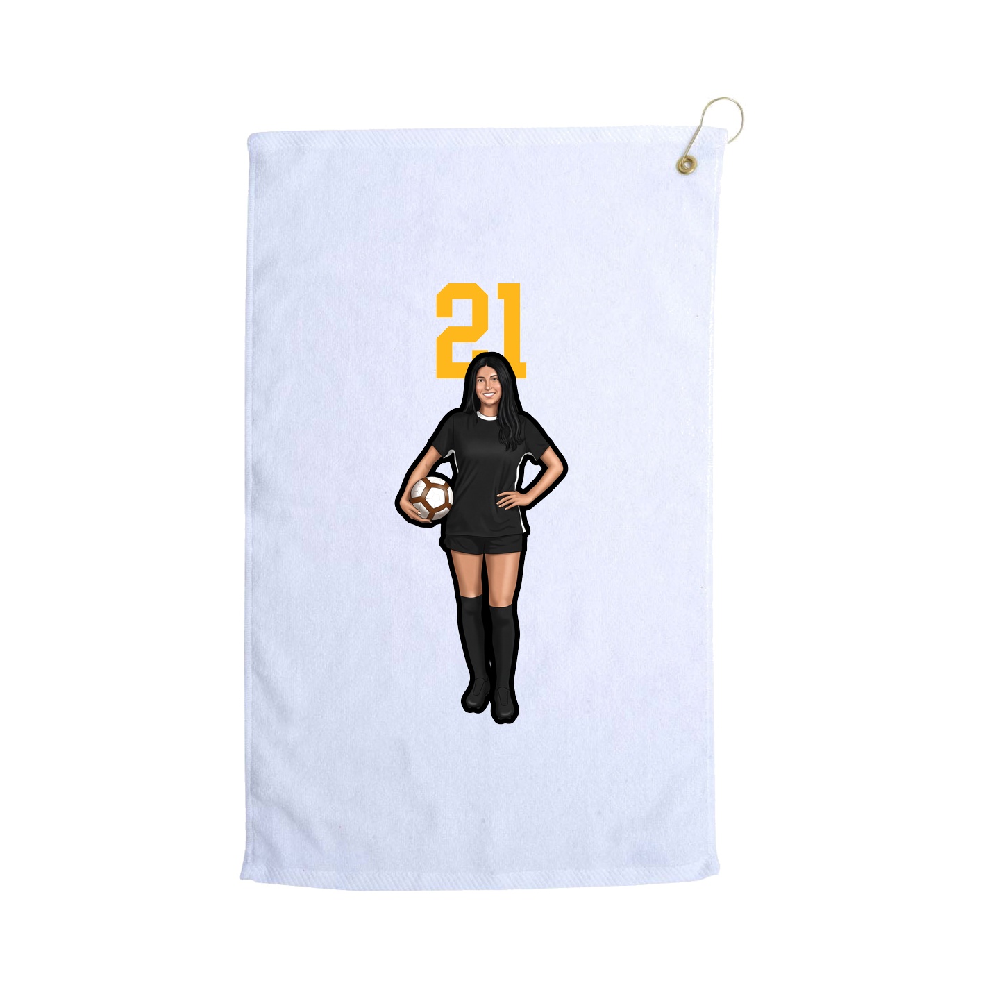 Golf Towel — Number Top in White