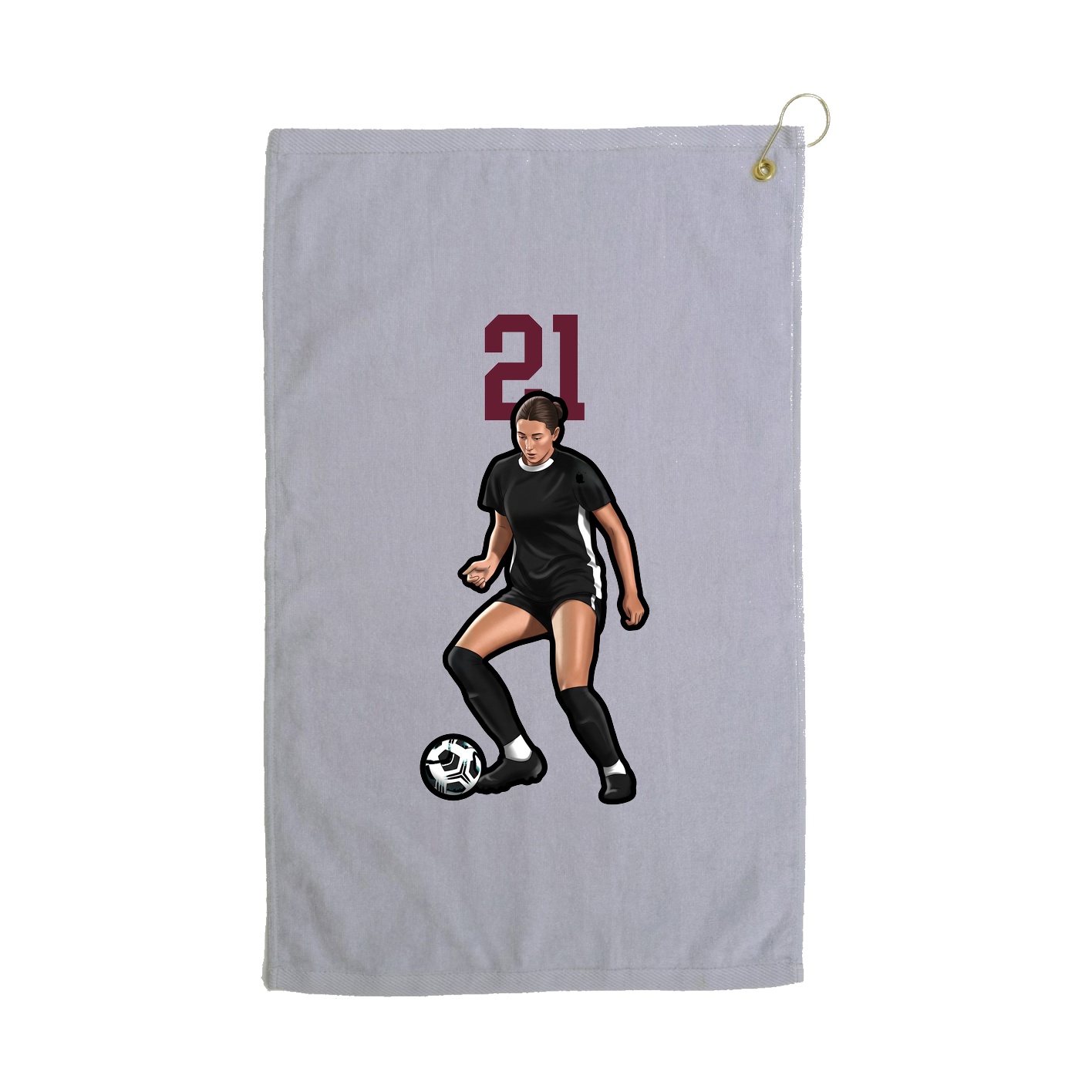 Golf Towel — Number Top in Grey