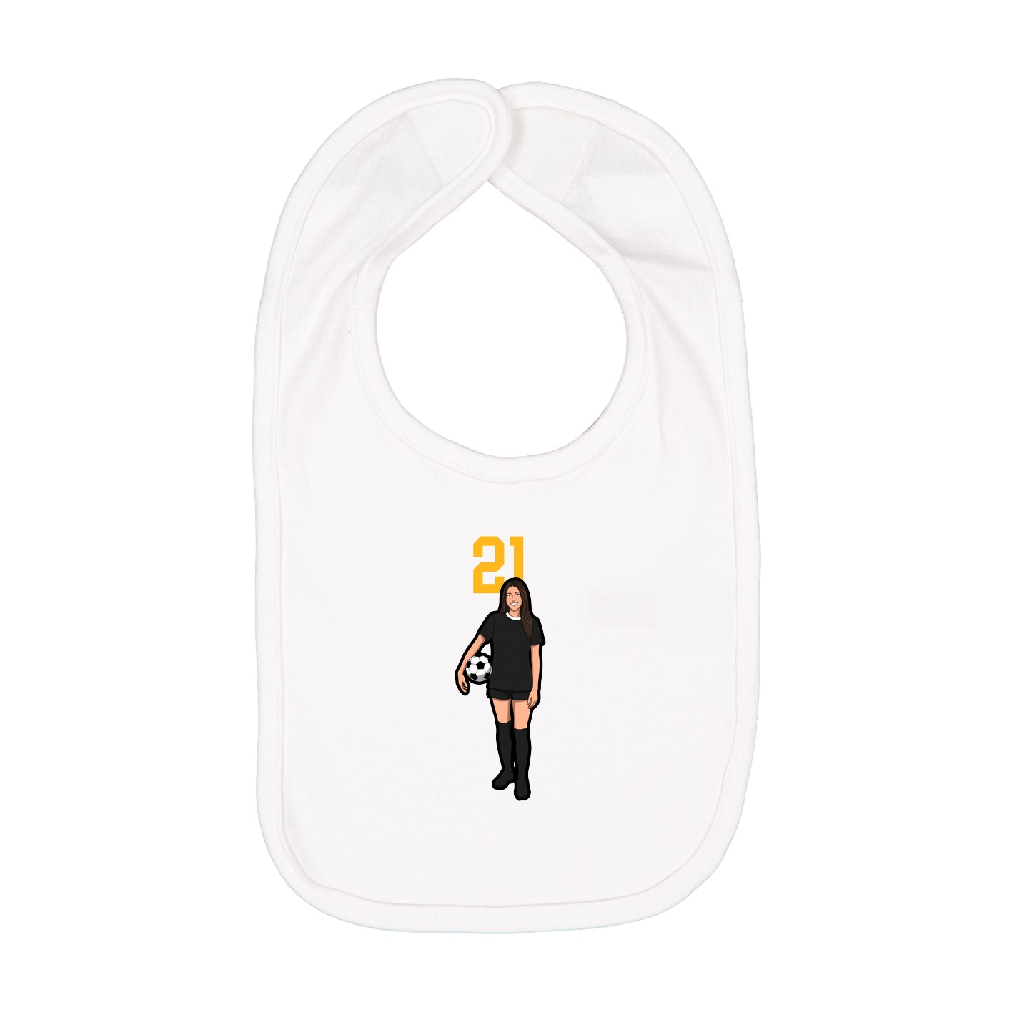 Infant Bib — Number Top in White
