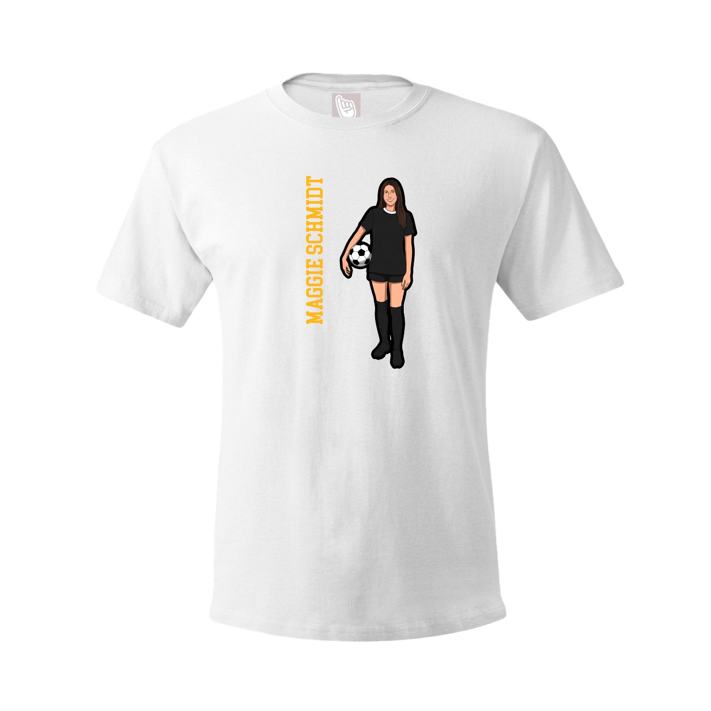 Youth Tee — Name Vertical in White