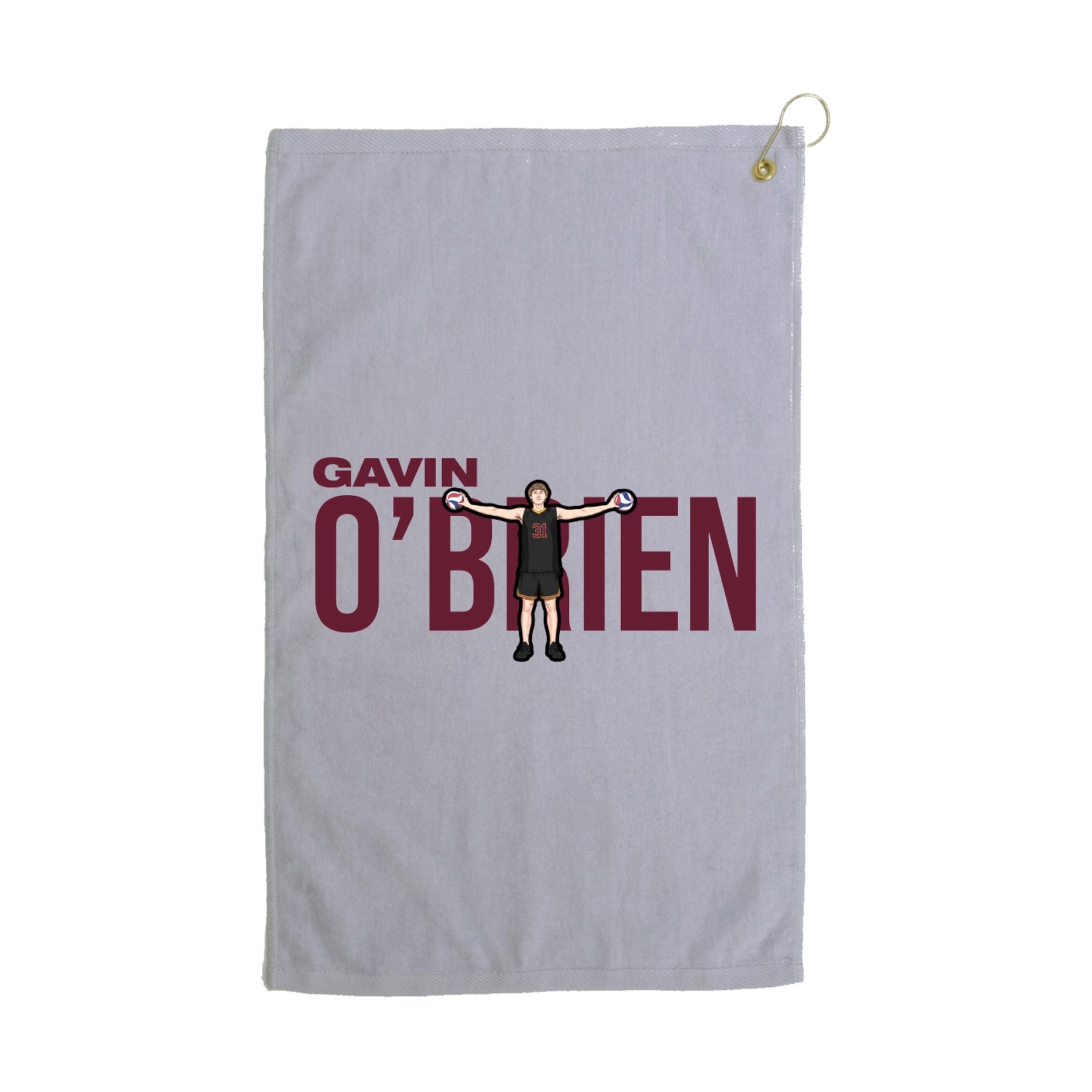 Golf Towel — Player Name in Grey