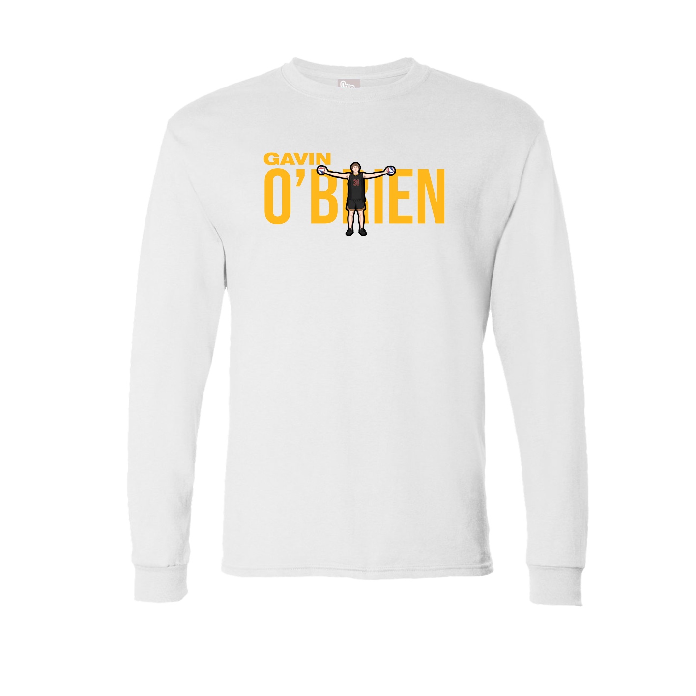 Long Sleeve Tee — Player Name in White