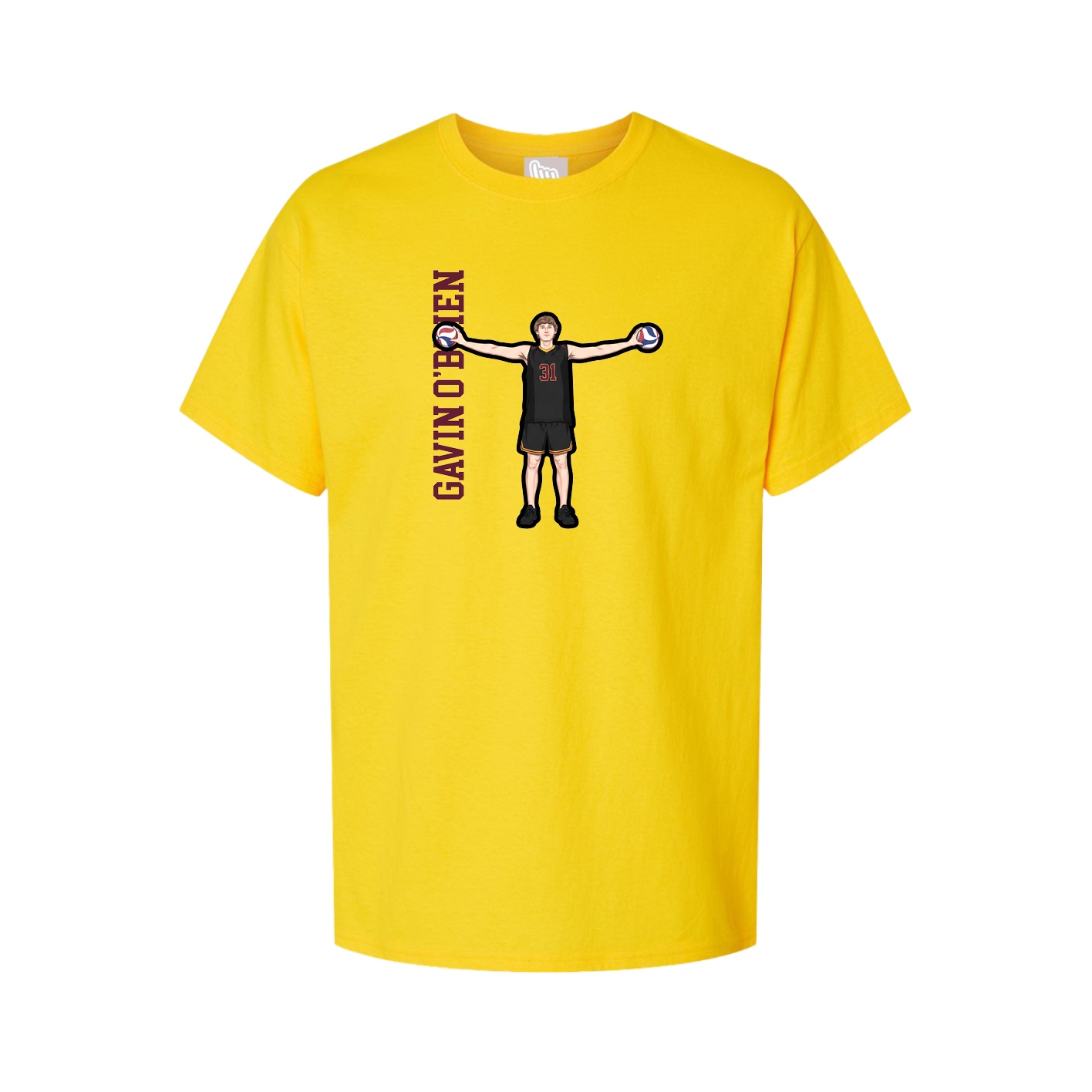 Youth Tee — Name Vertical in Gold