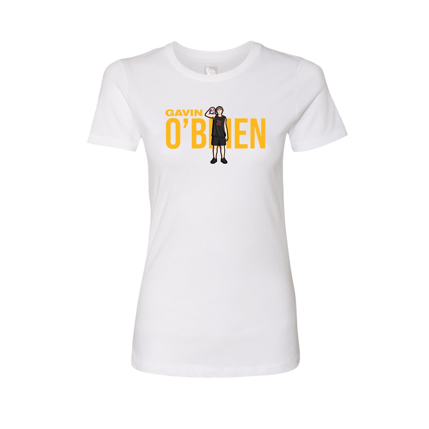 Fitted Women's Tee — Player Name in White