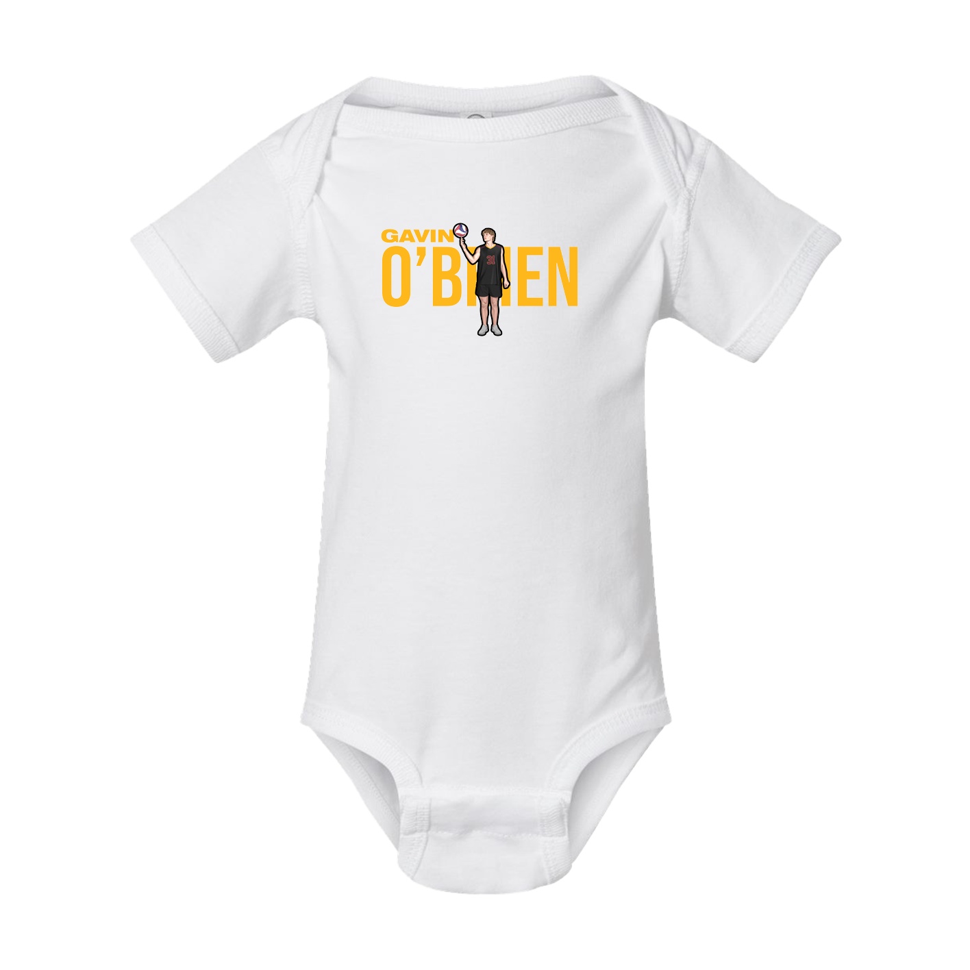 Baby Onesie — Player Name in White