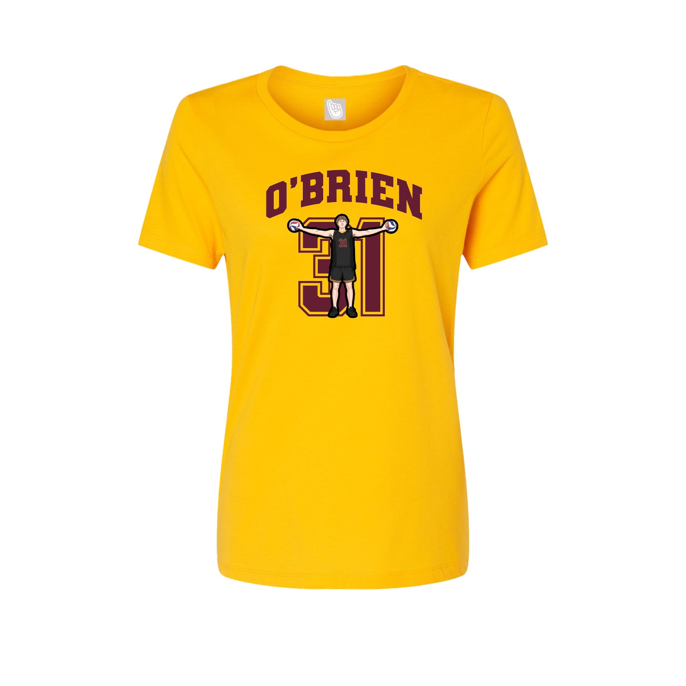 Fitted Women's Tee — Number in Gold